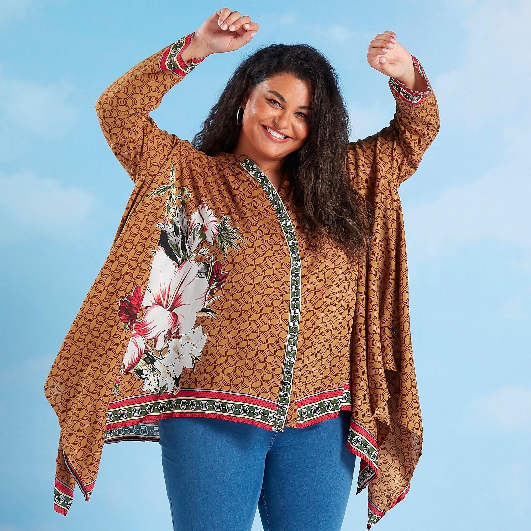 بلوزة بياقة ماندارين وأكمام طويلة وطبعات-women-clothing-shirtsandblouses-blouses-image-2