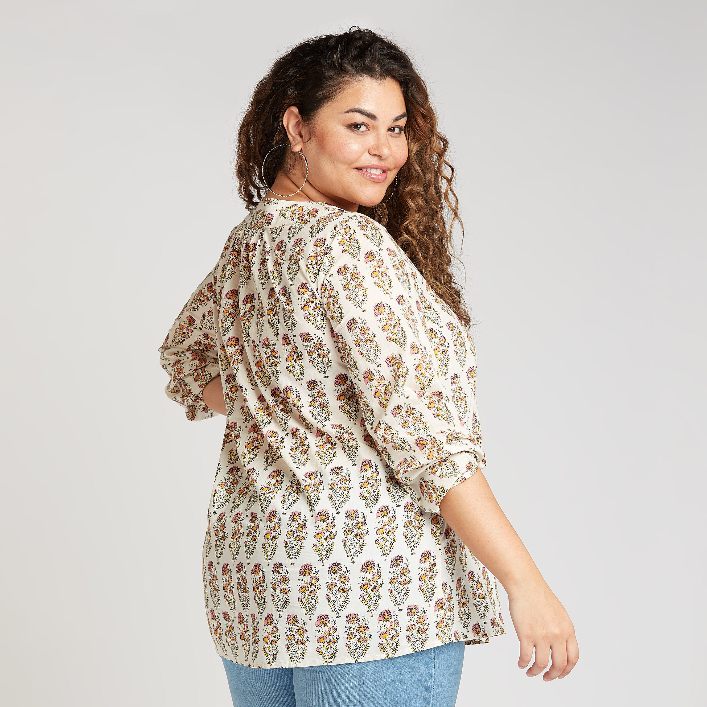 بلوزة مستدامة بطبعات وأكمام 3/4 وأربطة-women-clothing-shirtsandblouses-blouses-image-4