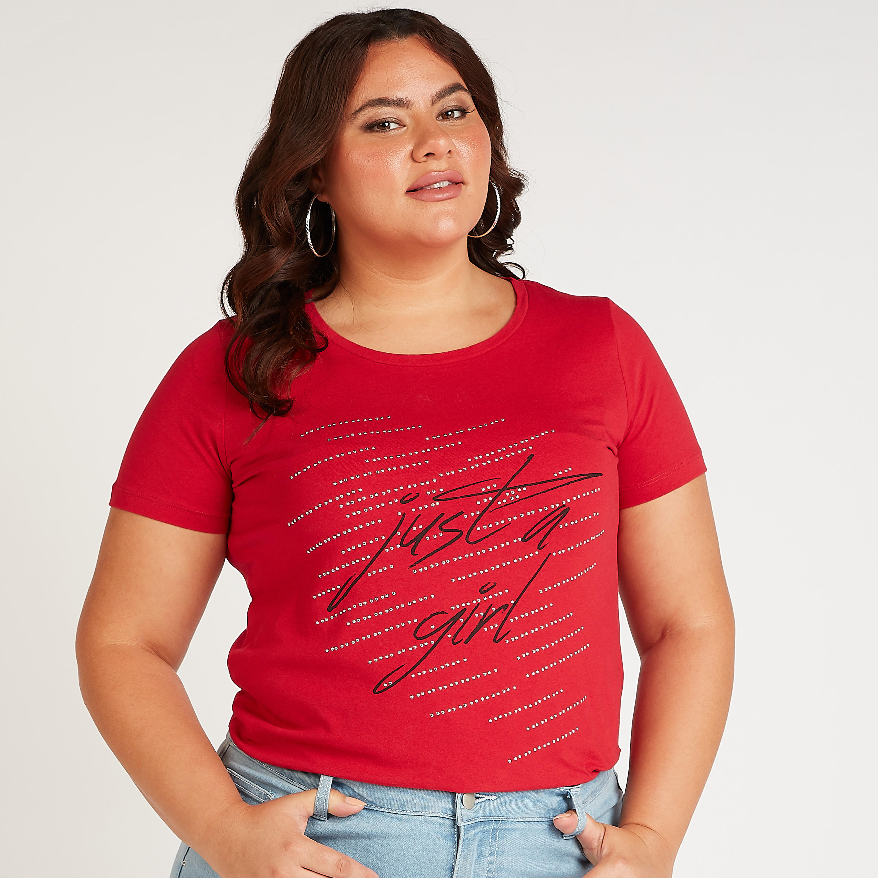 تيشيرت مستدام بياقة مستديرة وأكمام قصيرة وطبعات جرافيك-women-clothing-tshirts-image-1