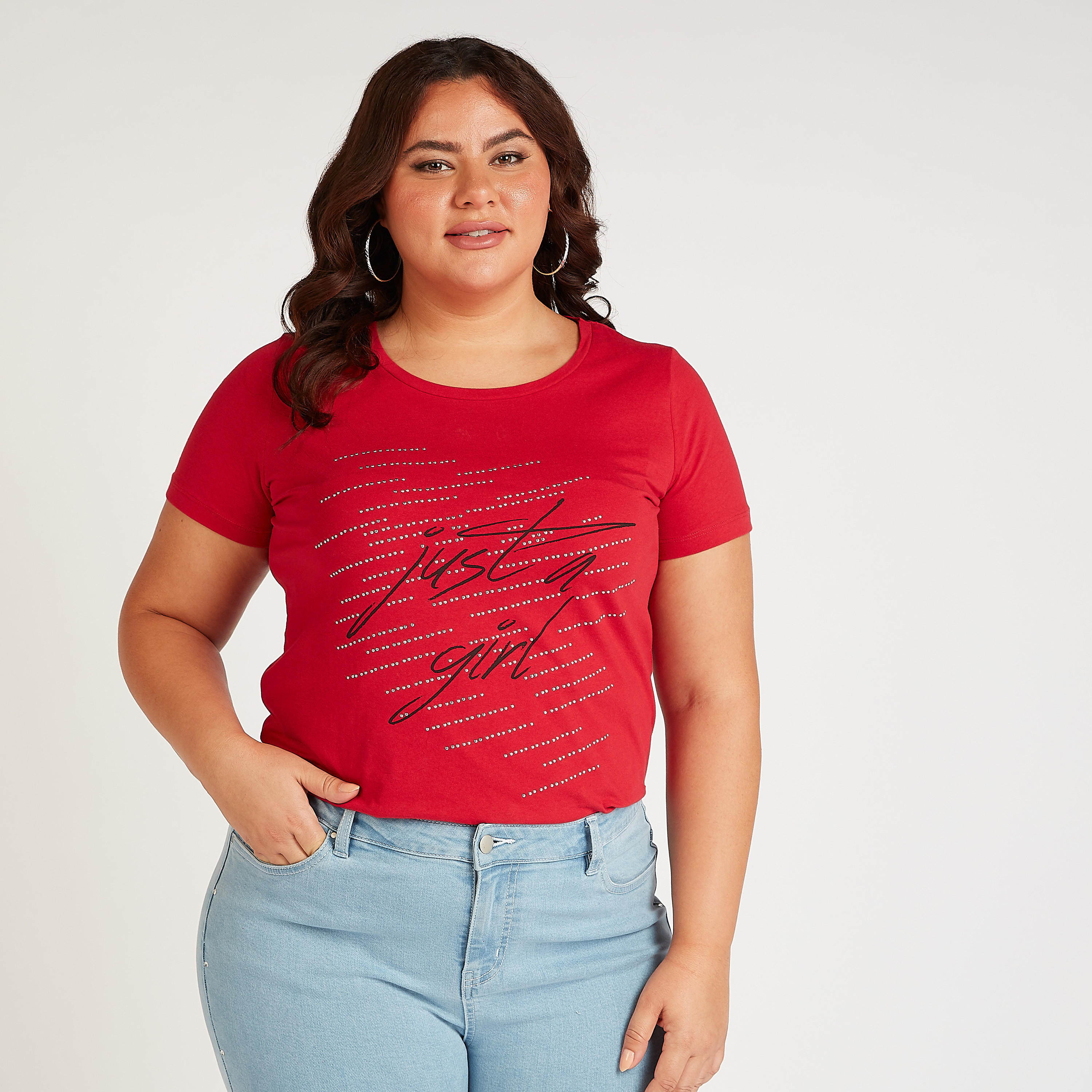 تيشيرت مستدام بياقة مستديرة وأكمام قصيرة وطبعات جرافيك-women-clothing-tshirts-image-5