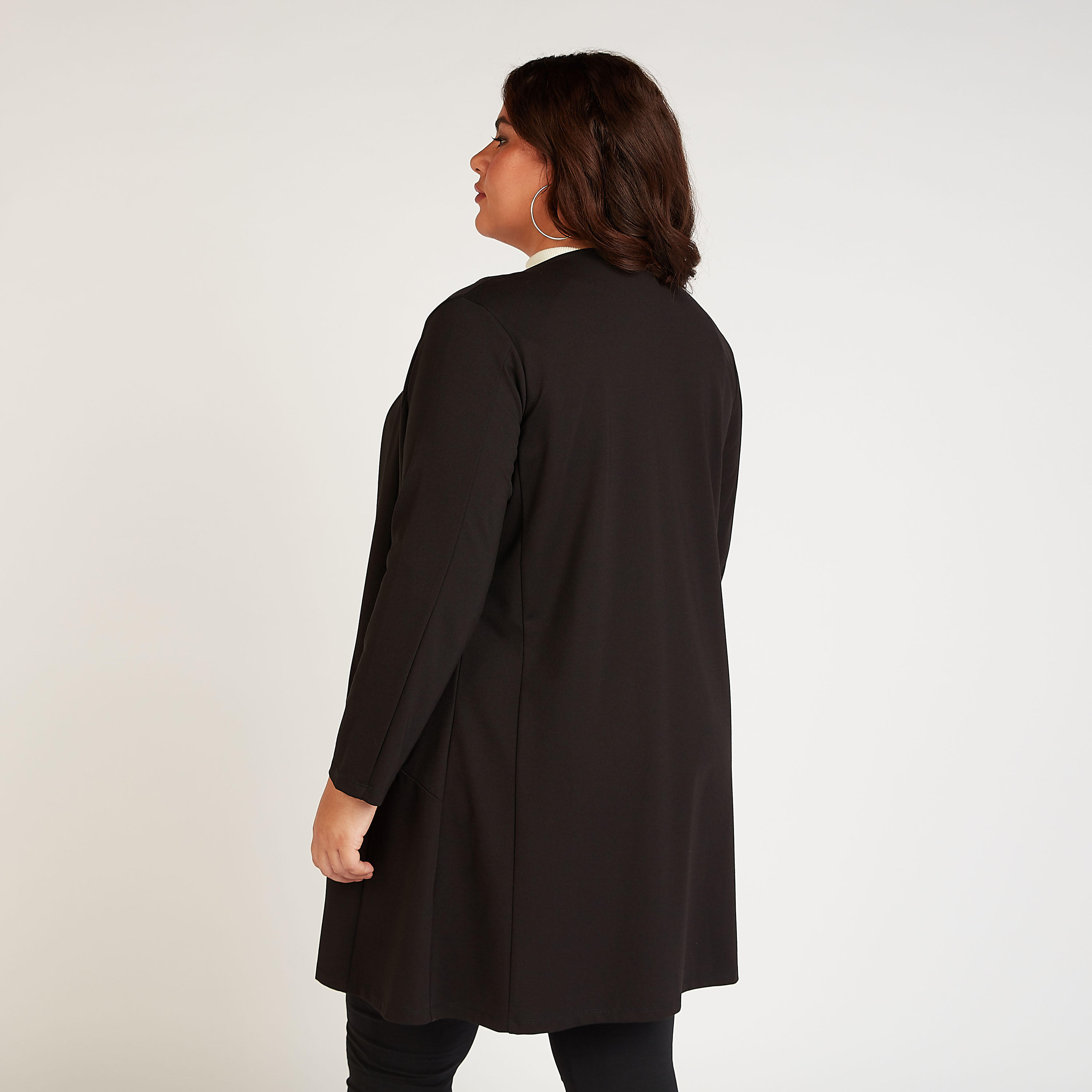 Solid Longline Jacket with Long Sleeves and Pocket Detail-women-winterwear-coatsandjackets-jackets-image-4