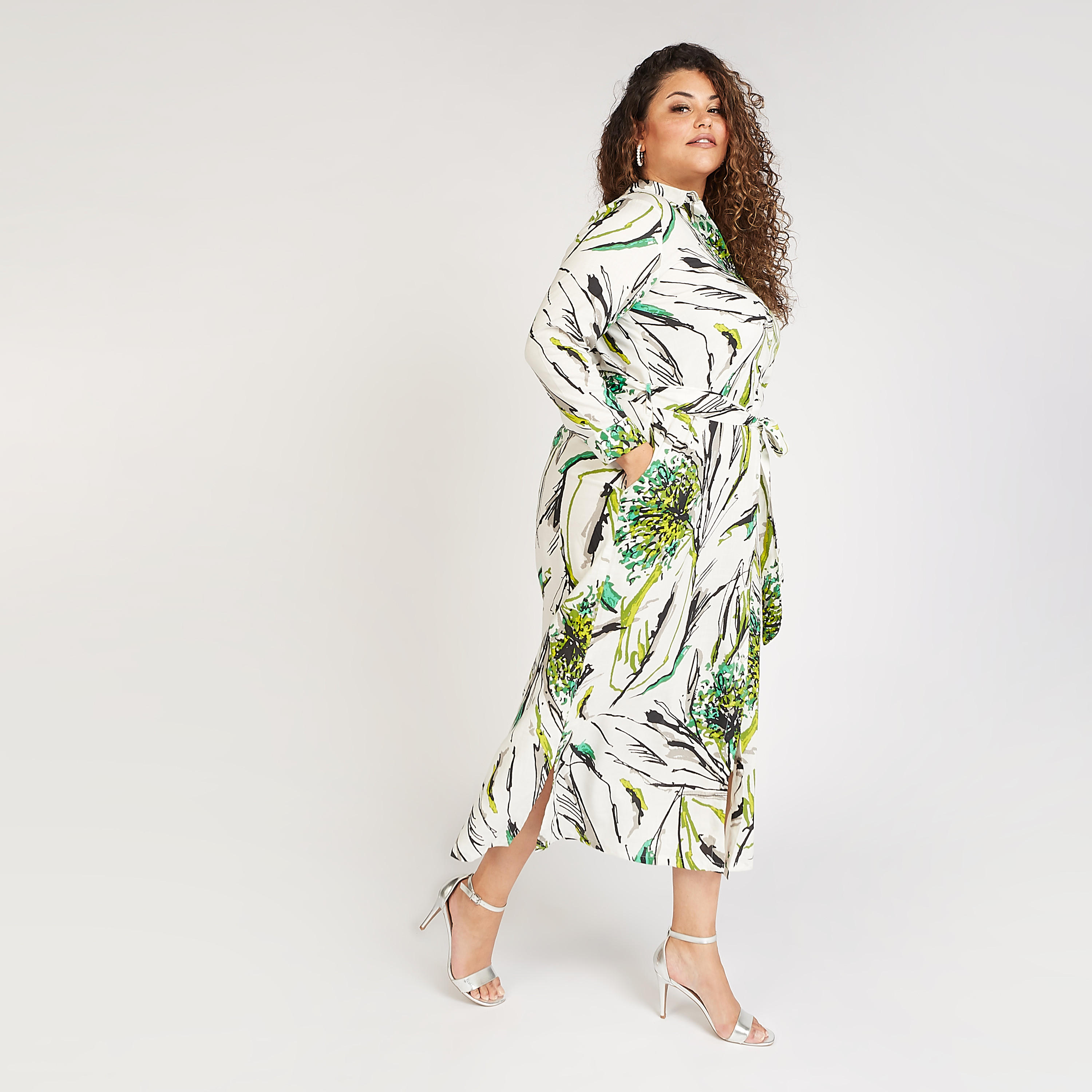 فستان قميص مستدام ميدي بأكمام طويلة وطبعات-women-clothing-dresses-image-1