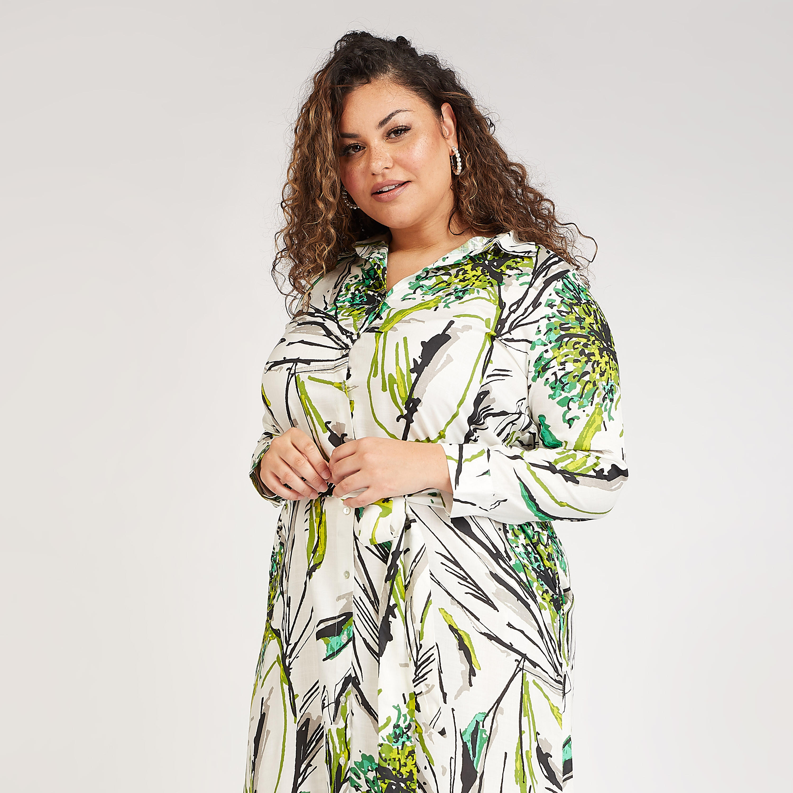 فستان قميص مستدام ميدي بأكمام طويلة وطبعات-women-clothing-dresses-image-2