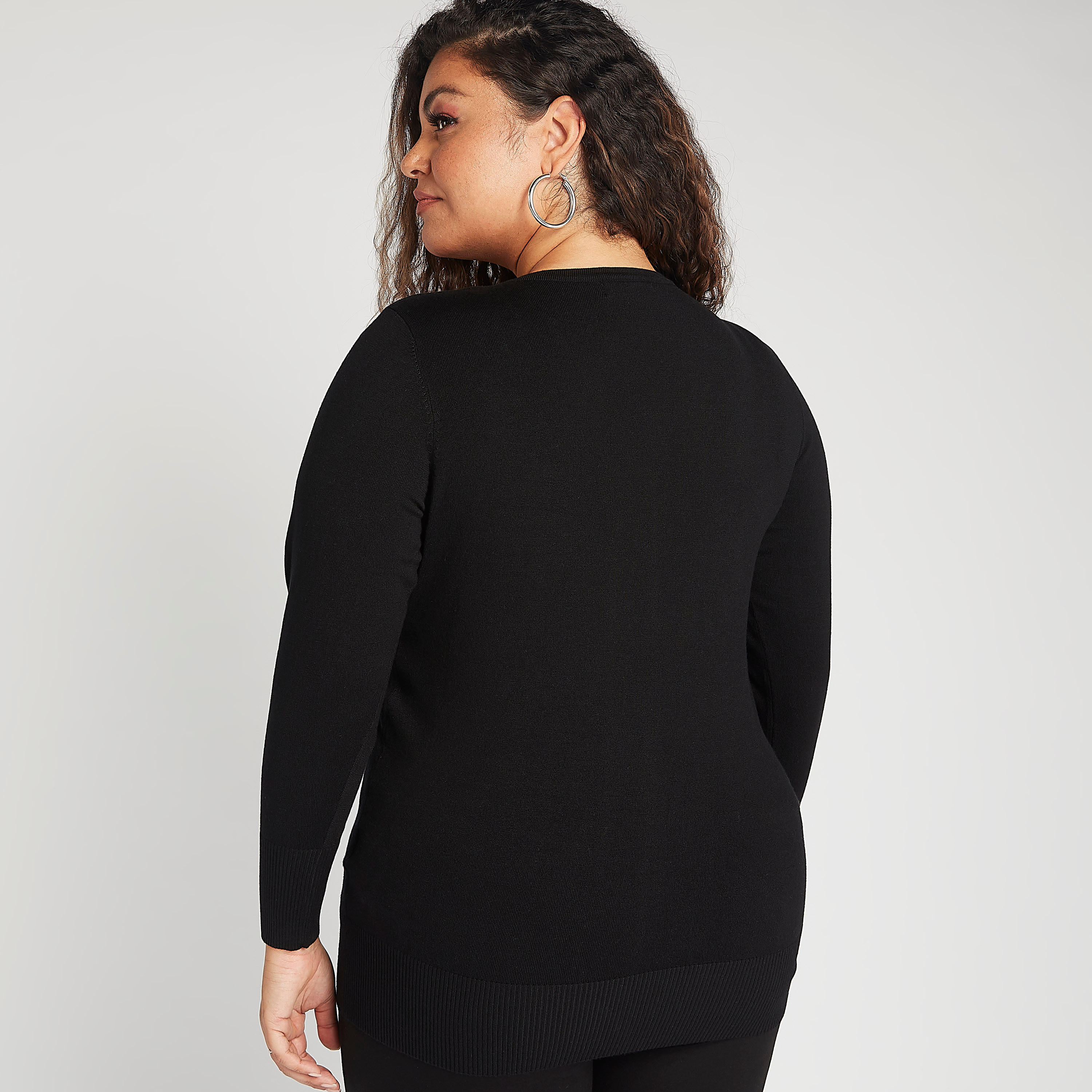 كاردديجن مستدام بارز الملمس بياقة v وأكمام طويلة-women-winterwear-cardigansandjumpers-cardigans-image-4