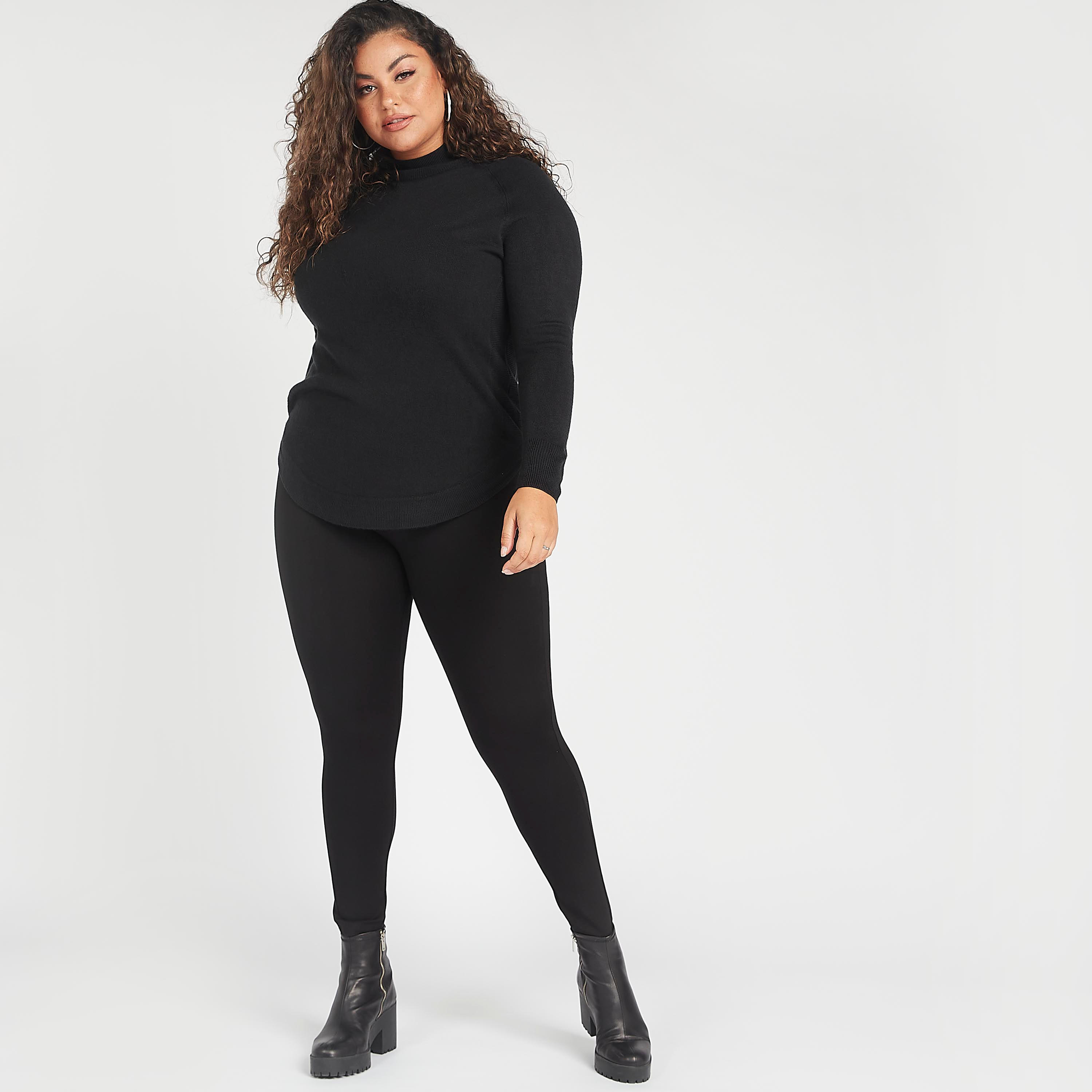 كنزة سادة بياقة عالية وأكمام طويلة-women-winterwear-cardigansandjumpers-cardigans-image-2