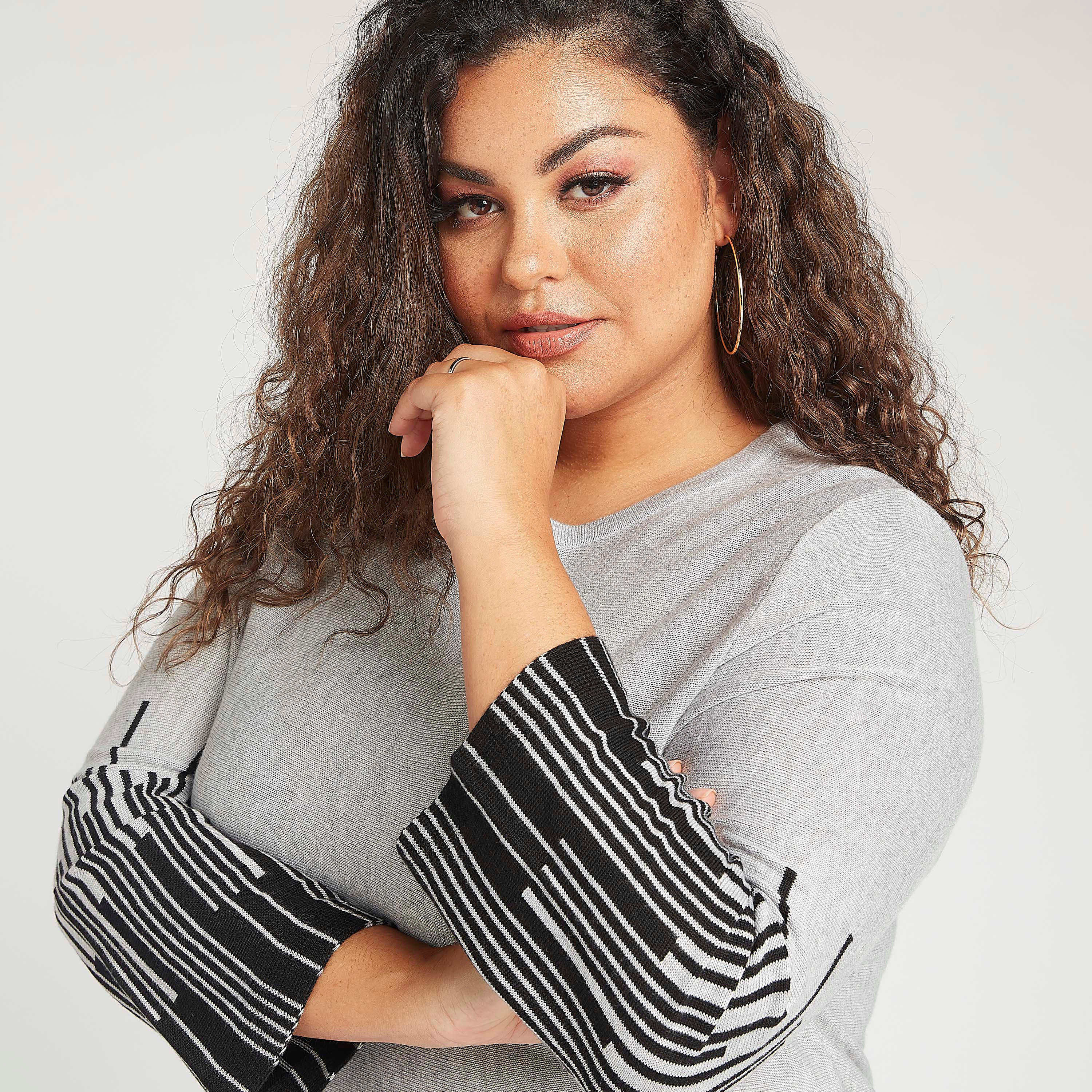 فستان مستدام بارز الملمس واسع قصير بأكمام طويلة-women-clothing-dresses-image-3