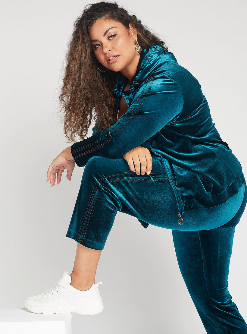 بنطلون مخملي قصير برباط إغلاق وجيوب-women-clothing-bottoms-trousers-image-3