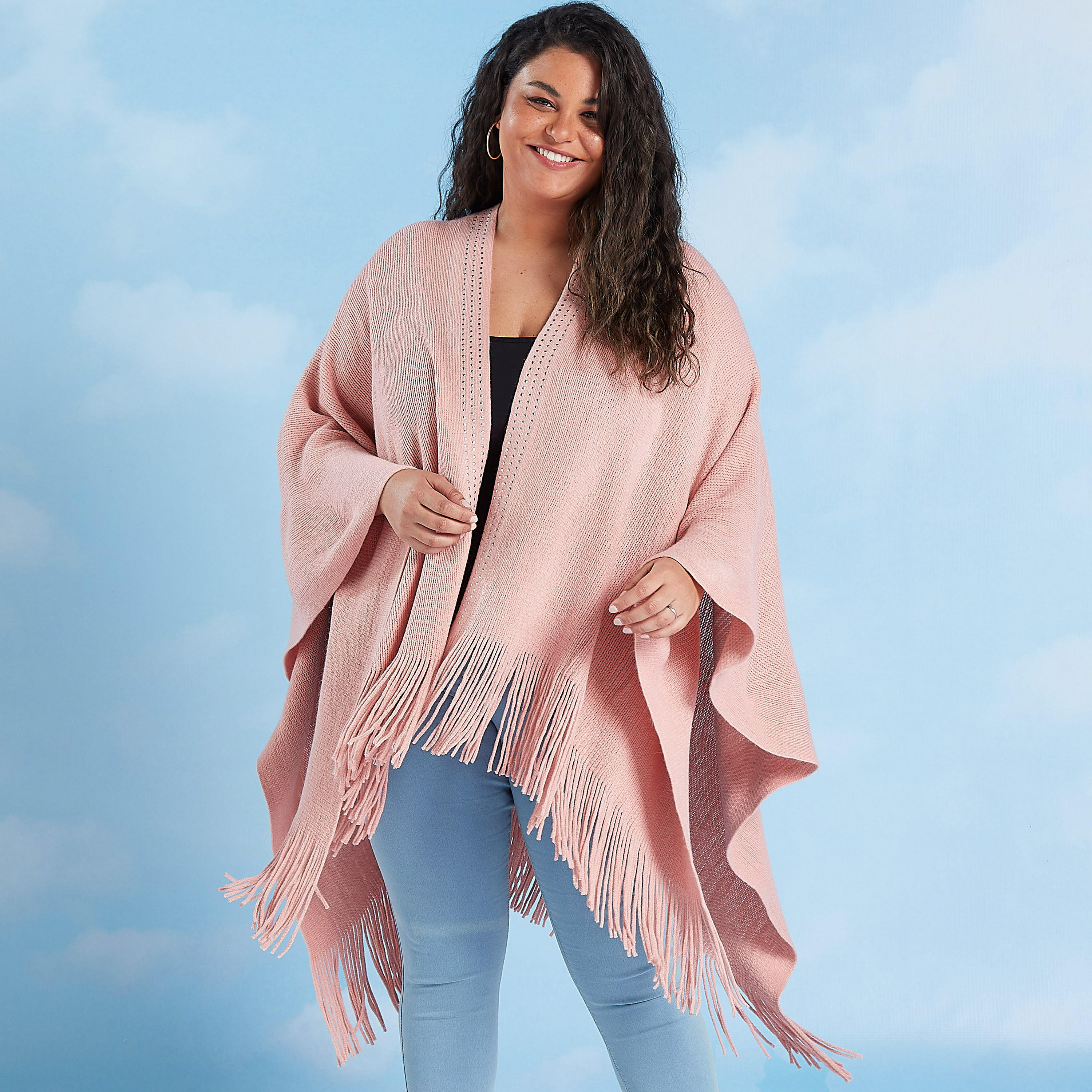 كارديجان بونشو بتفاصيل مزيّنة مع شراشيب-women-clothing-shirtsandblouses-blouses-image-2