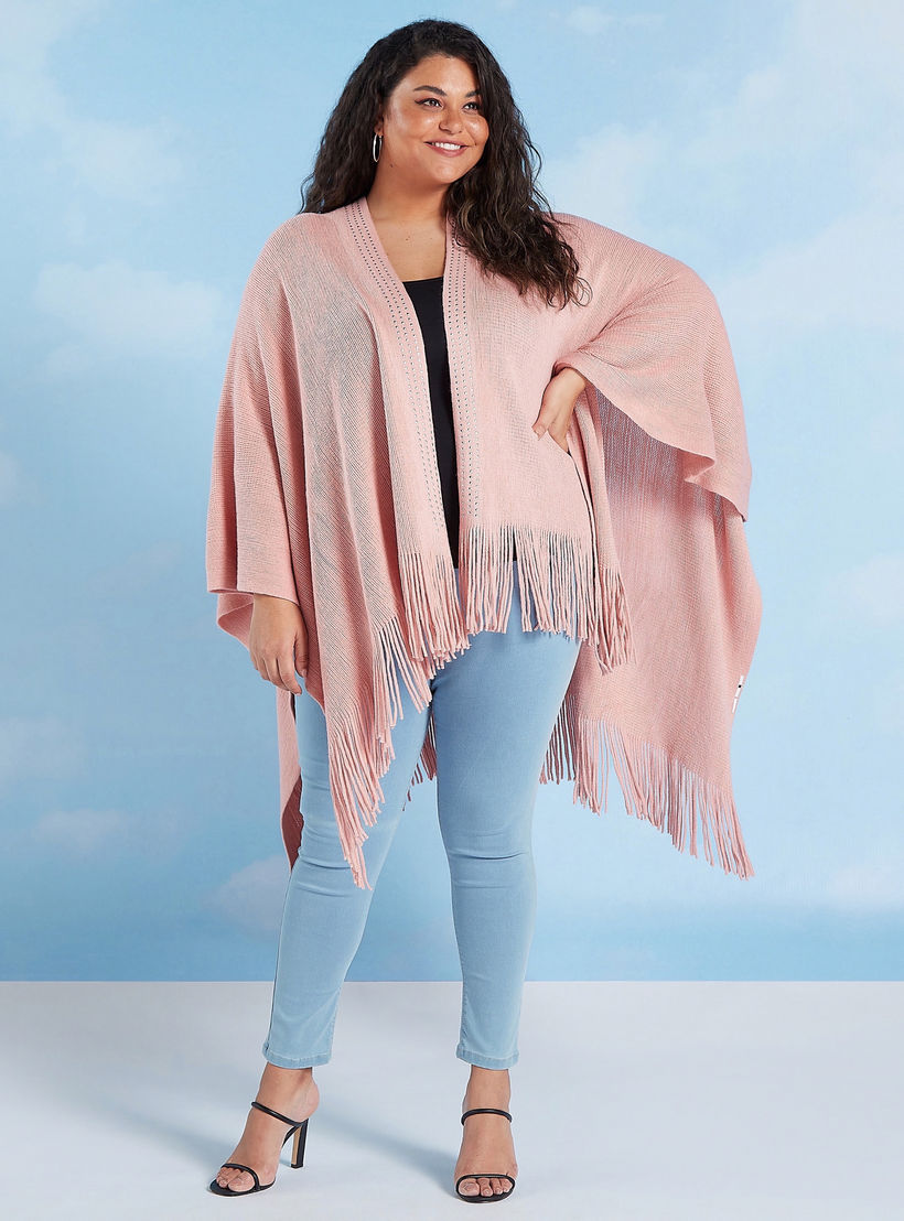 كارديجان بونشو بتفاصيل مزيّنة مع شراشيب-women-clothing-shirtsandblouses-blouses-image-3