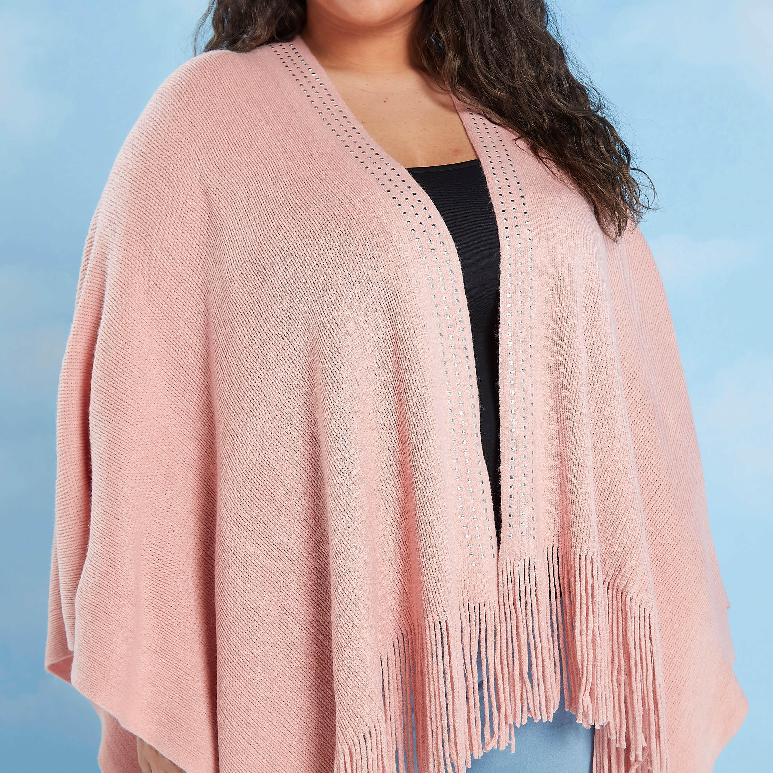 كارديجان بونشو بتفاصيل مزيّنة مع شراشيب-women-clothing-shirtsandblouses-blouses-image-4