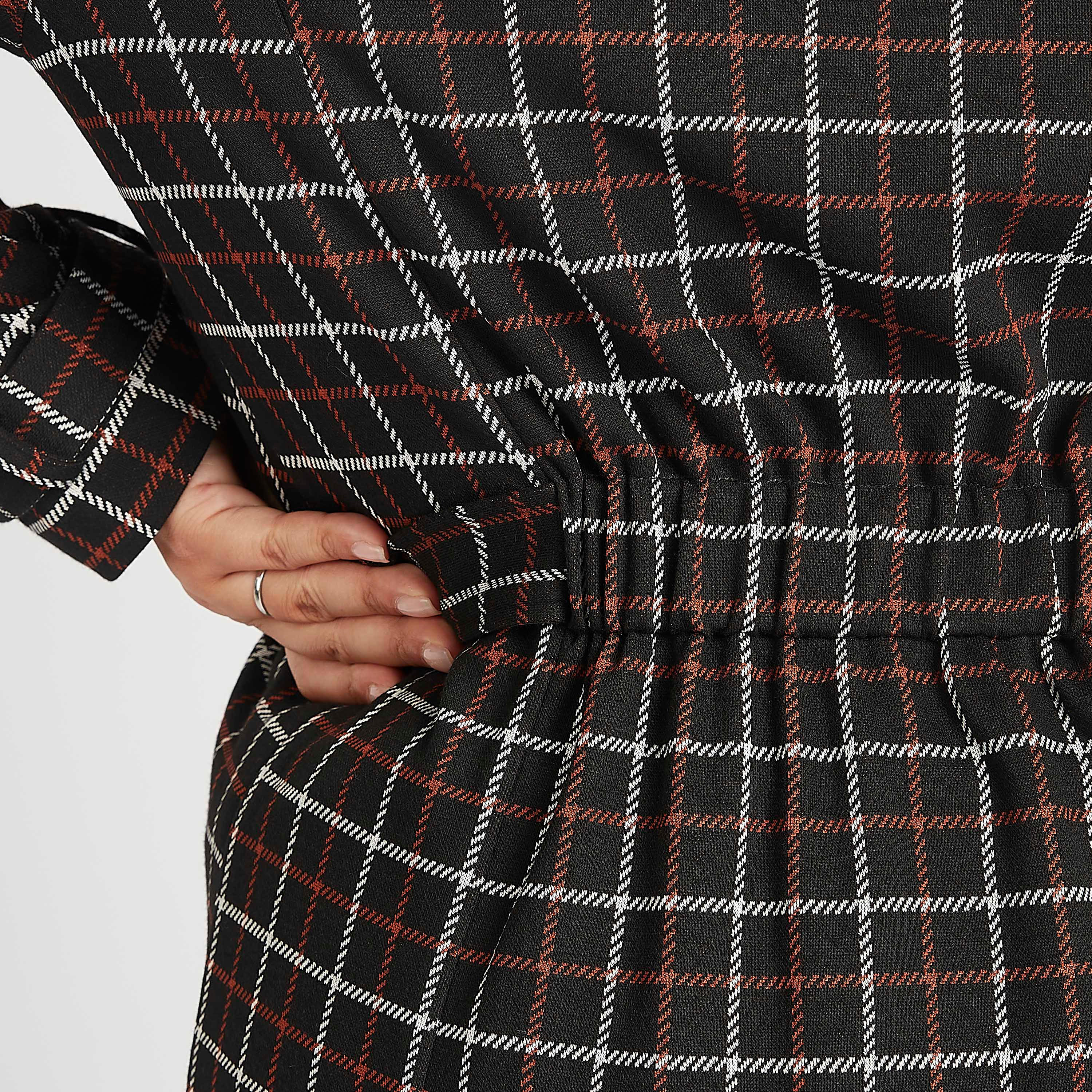 Checked Lightweight Coat with Notch Lapel and Pockets-women-clothing-coatsandjackets-coats-image-6