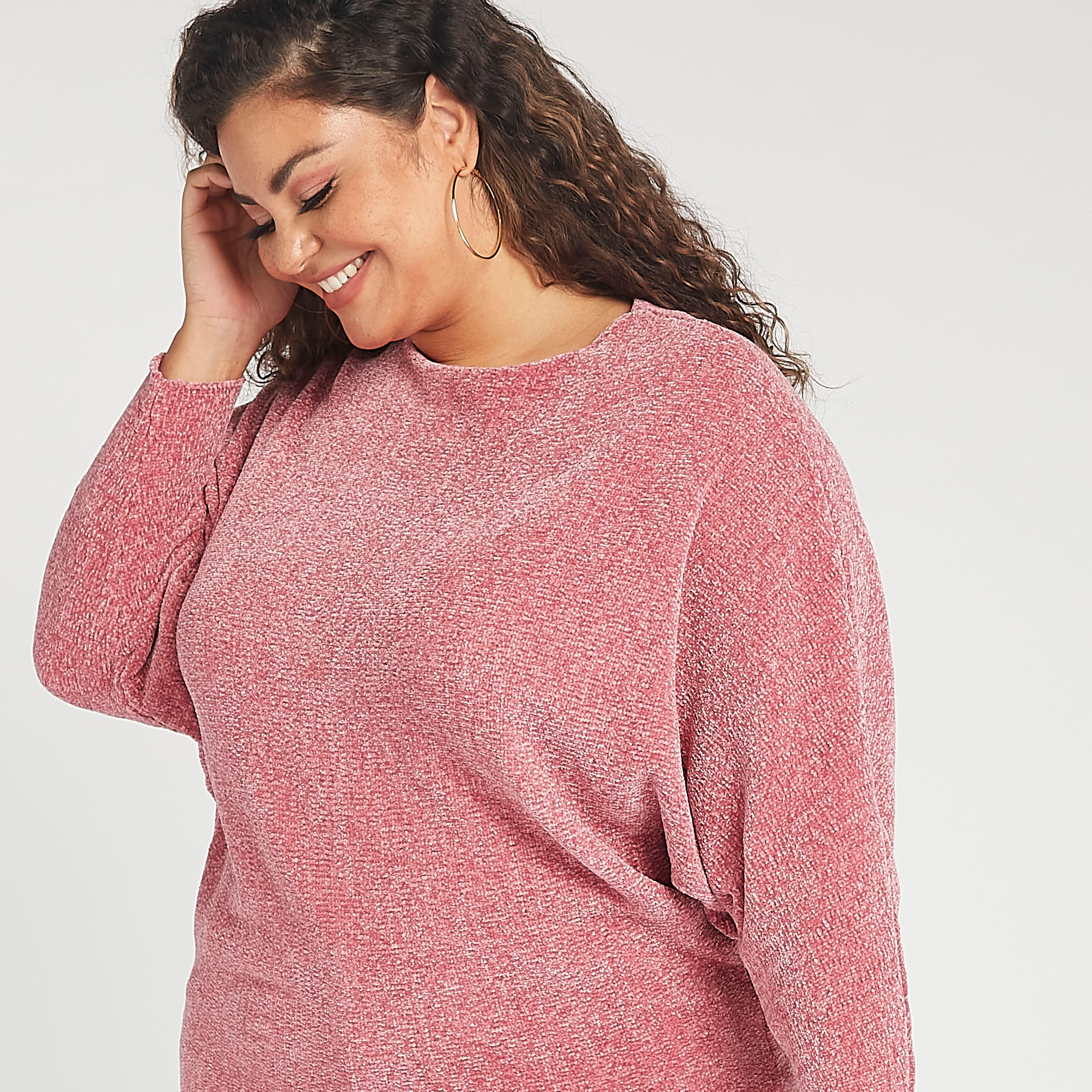 Textured Crew Neck Sweater with Dolman Sleeves-women-winterwear-cardigansandjumpers-cardigans-image-5