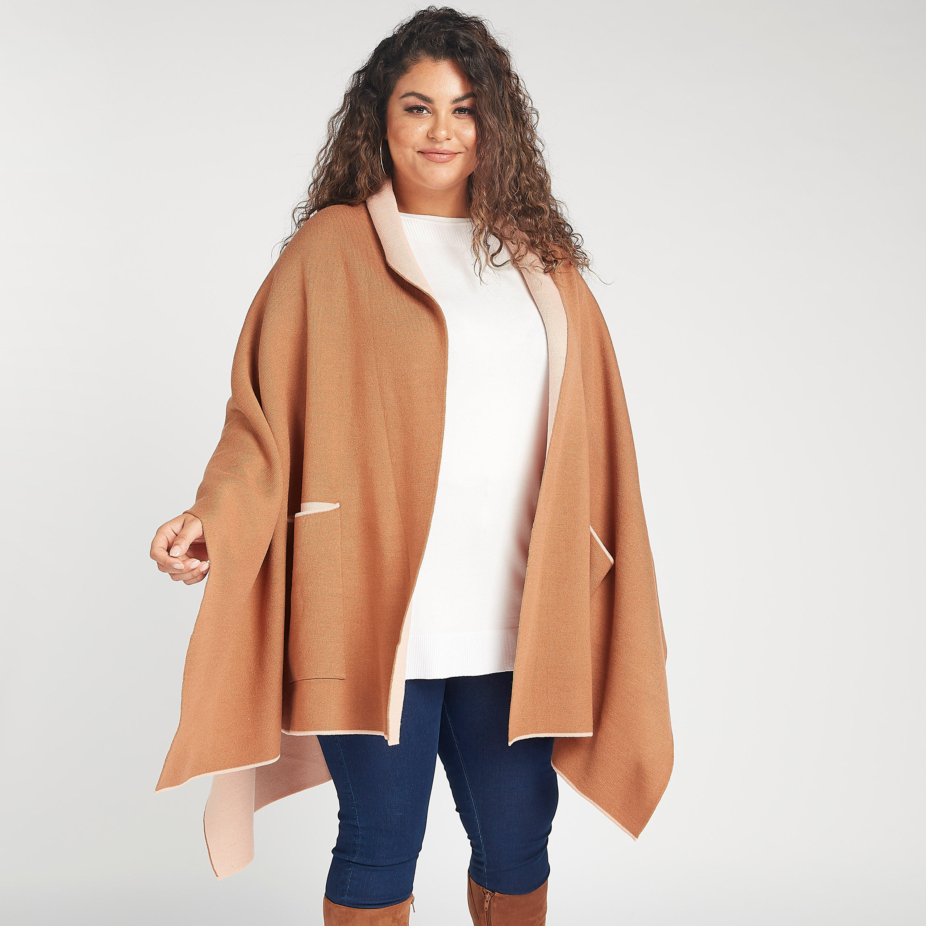 Solid Shrug with Shawl Neckline and Flared Sleeves-women-winterwear-cardigansandjumpers-cardigans-image-1