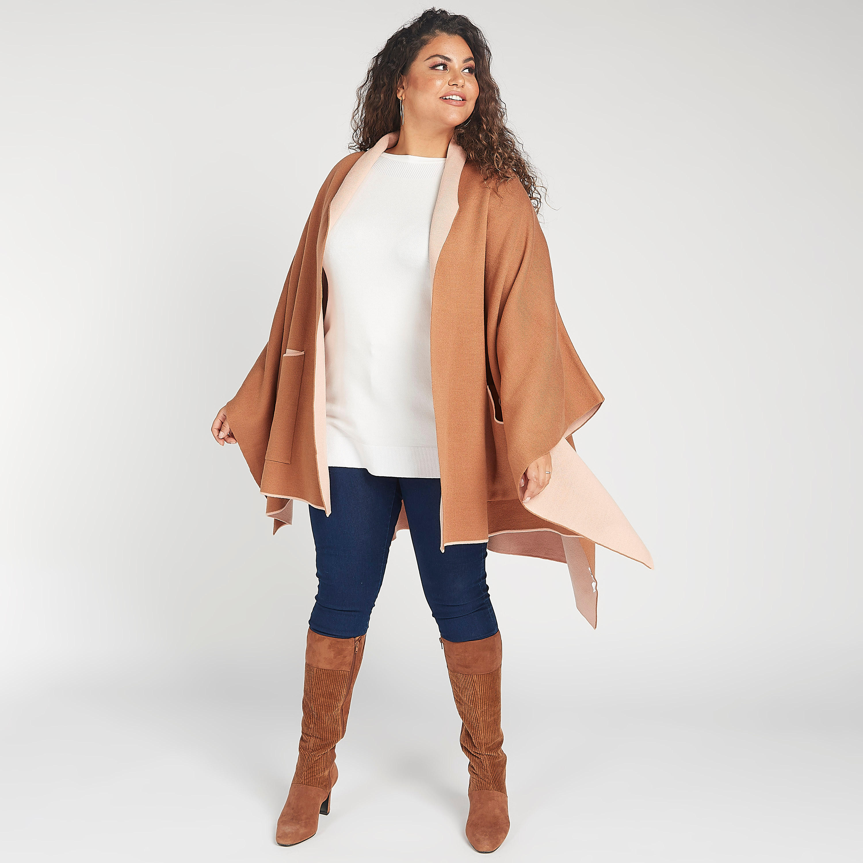 Solid Shrug with Shawl Neckline and Flared Sleeves-women-winterwear-cardigansandjumpers-cardigans-image-2
