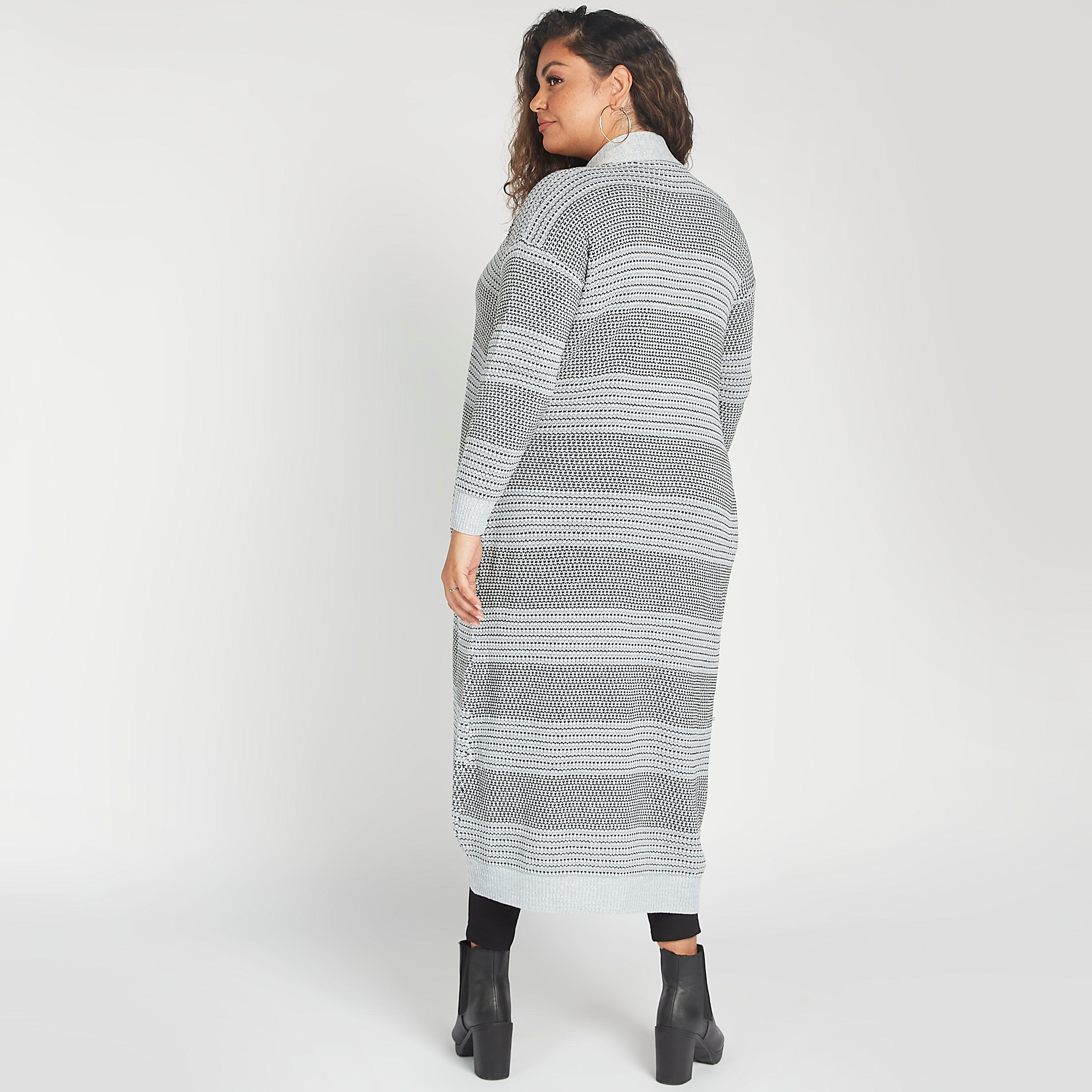 كارديجان مستدام بارز الملمس بياقة منسدلة وأكمام طويلة-women-winterwear-cardigansandjumpers-cardigans-image-4