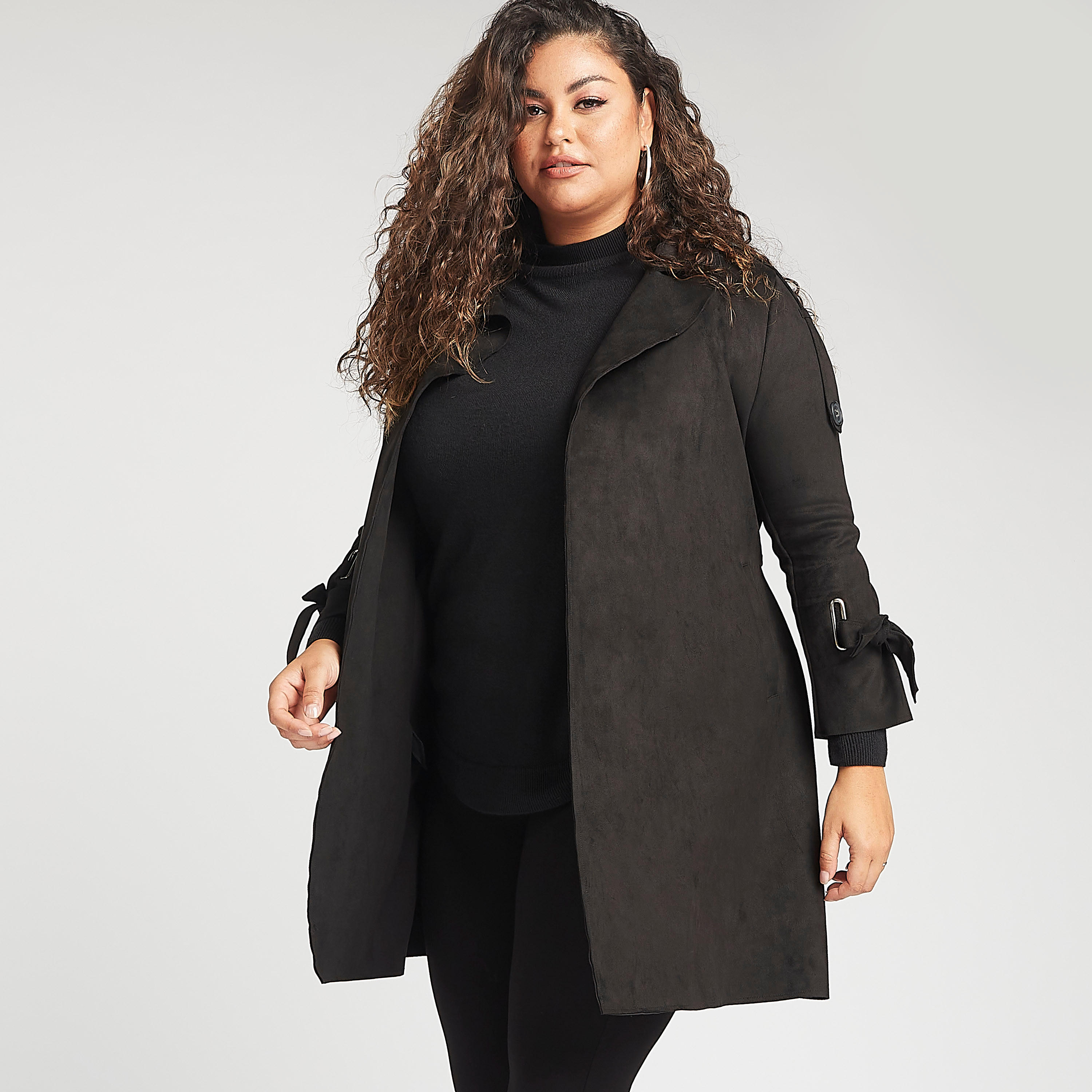 معطف بارز الملمس مفتوح بياقة طويلة وجيوب-women-clothing-coatsandjackets-coats-image-4