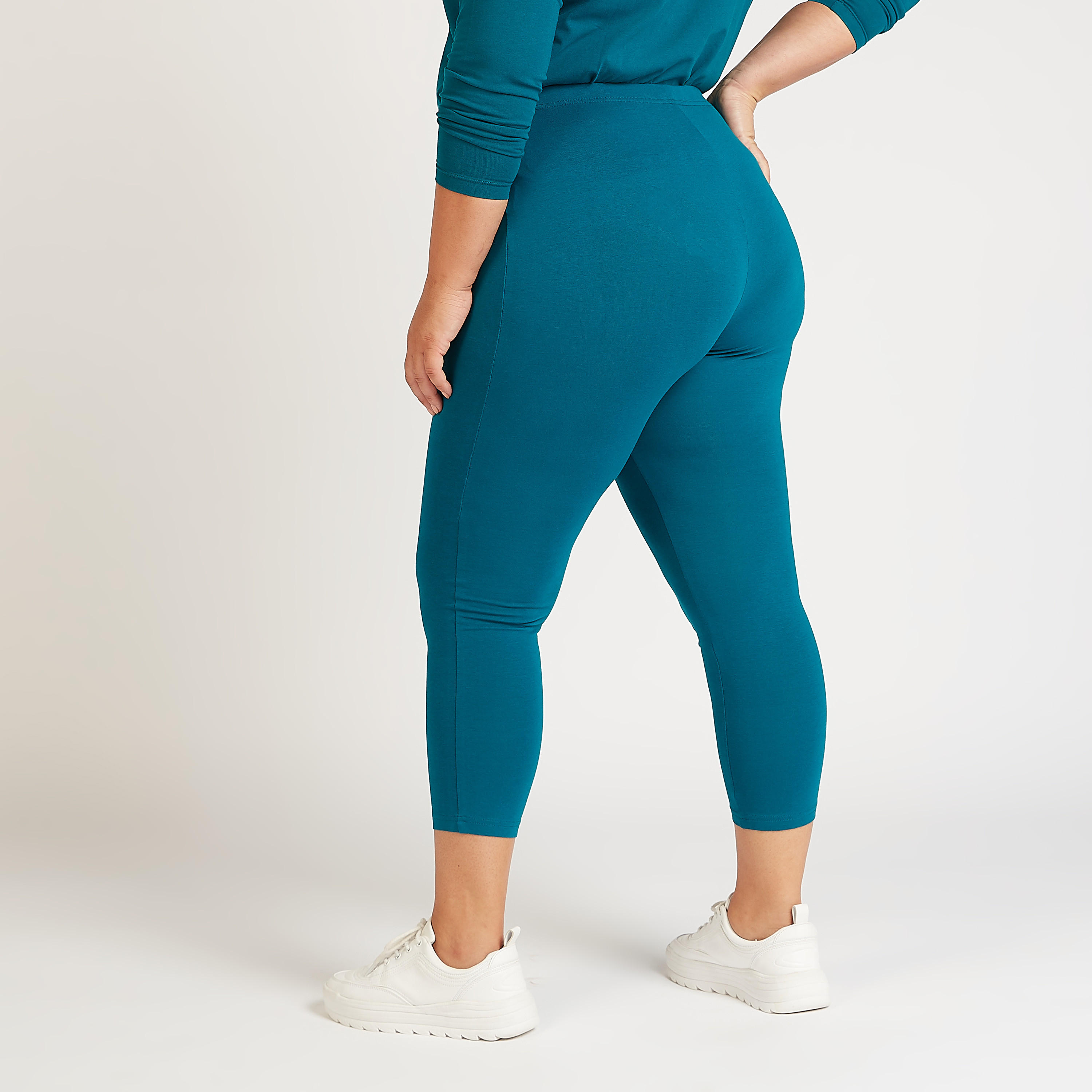 Solid Cropped Leggings with Elasticised Waistband-women-clothing-bottoms-leggings-image-3