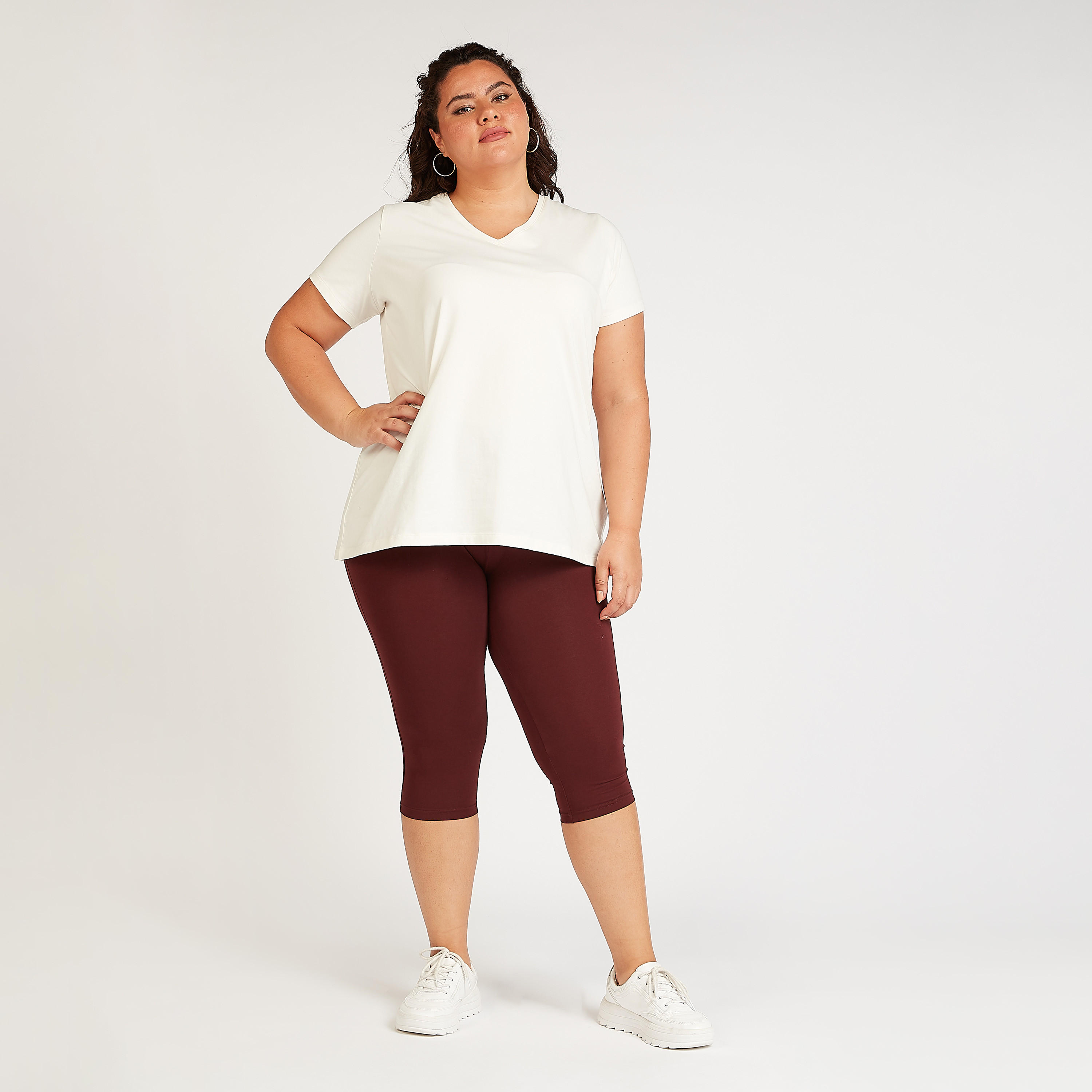 بنطلون سادة قصير بخصر مطّاطي-women-clothing-bottoms-leggings-image-3