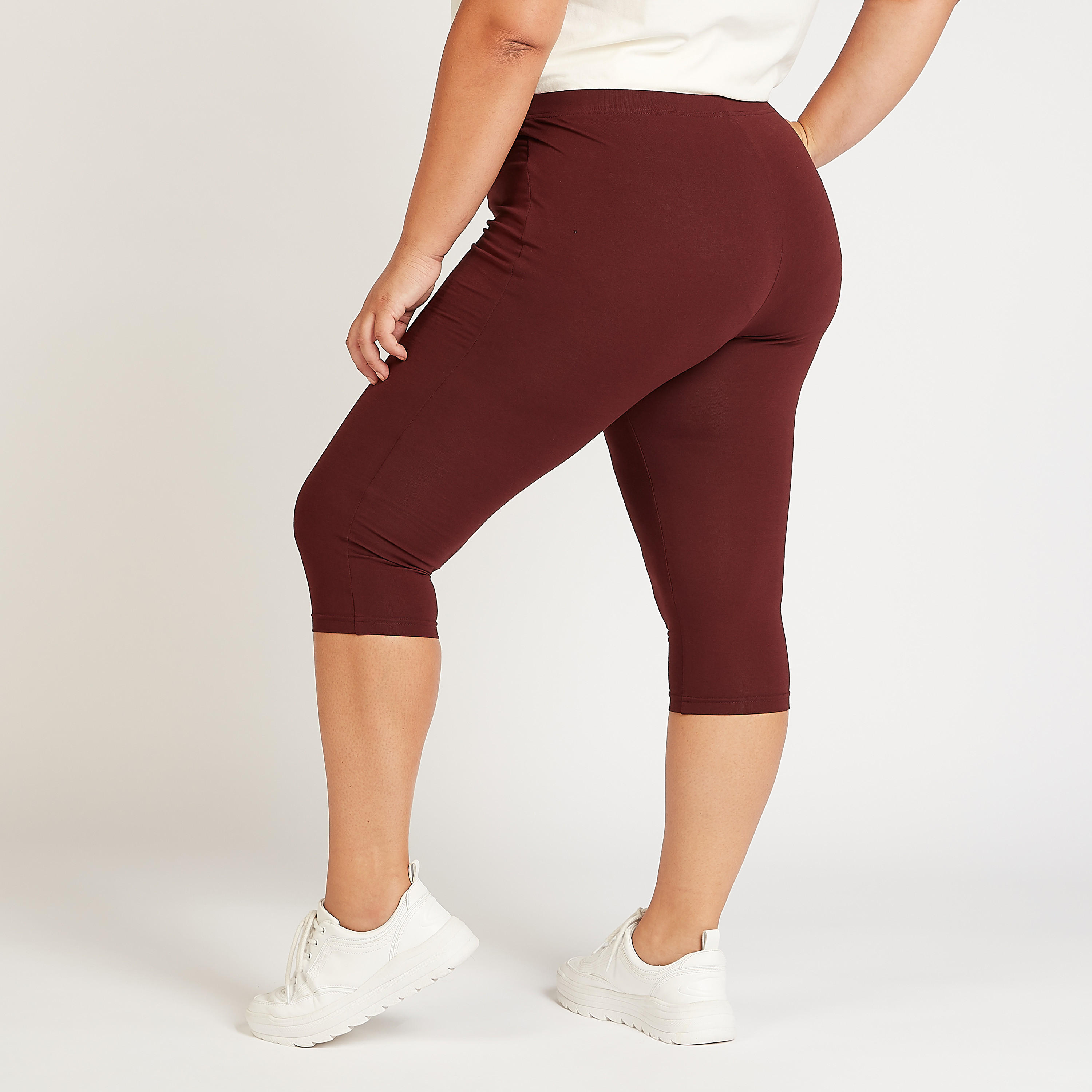 بنطلون سادة قصير بخصر مطّاطي-women-clothing-bottoms-leggings-image-2