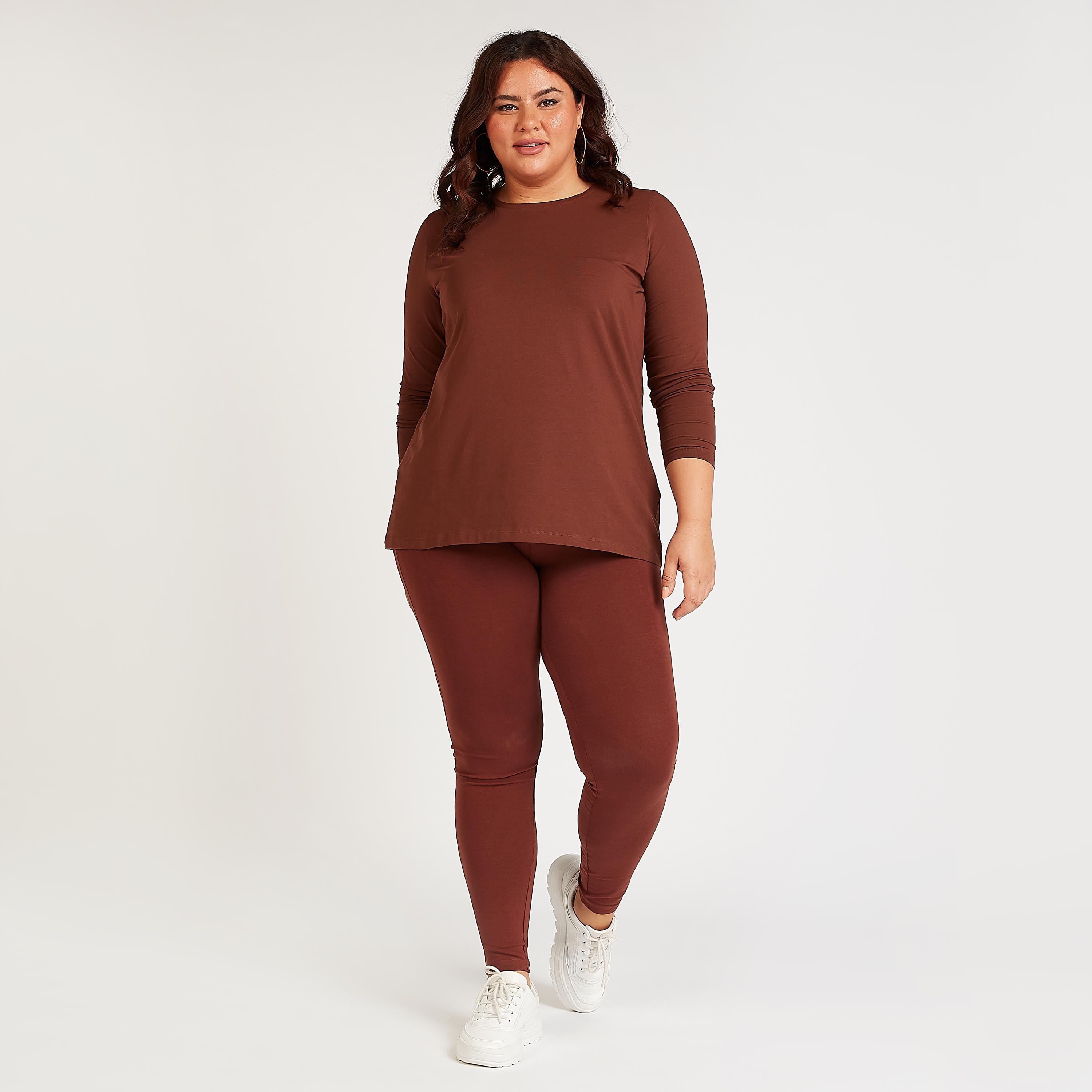 Sustainable Full Length Solid Leggings with Elasticated Waistband-women-clothing-bottoms-leggings-image-3