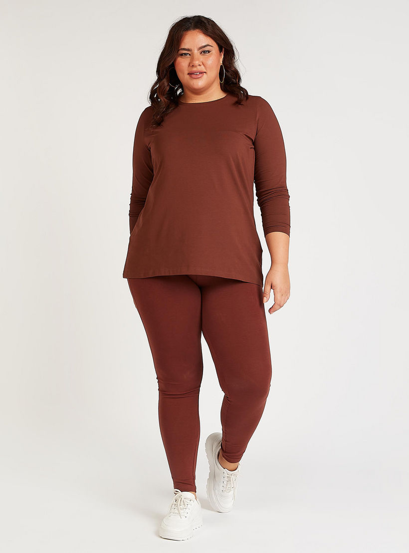 Sustainable Full Length Solid Leggings with Elasticated Waistband-women-clothing-bottoms-leggings-image-3