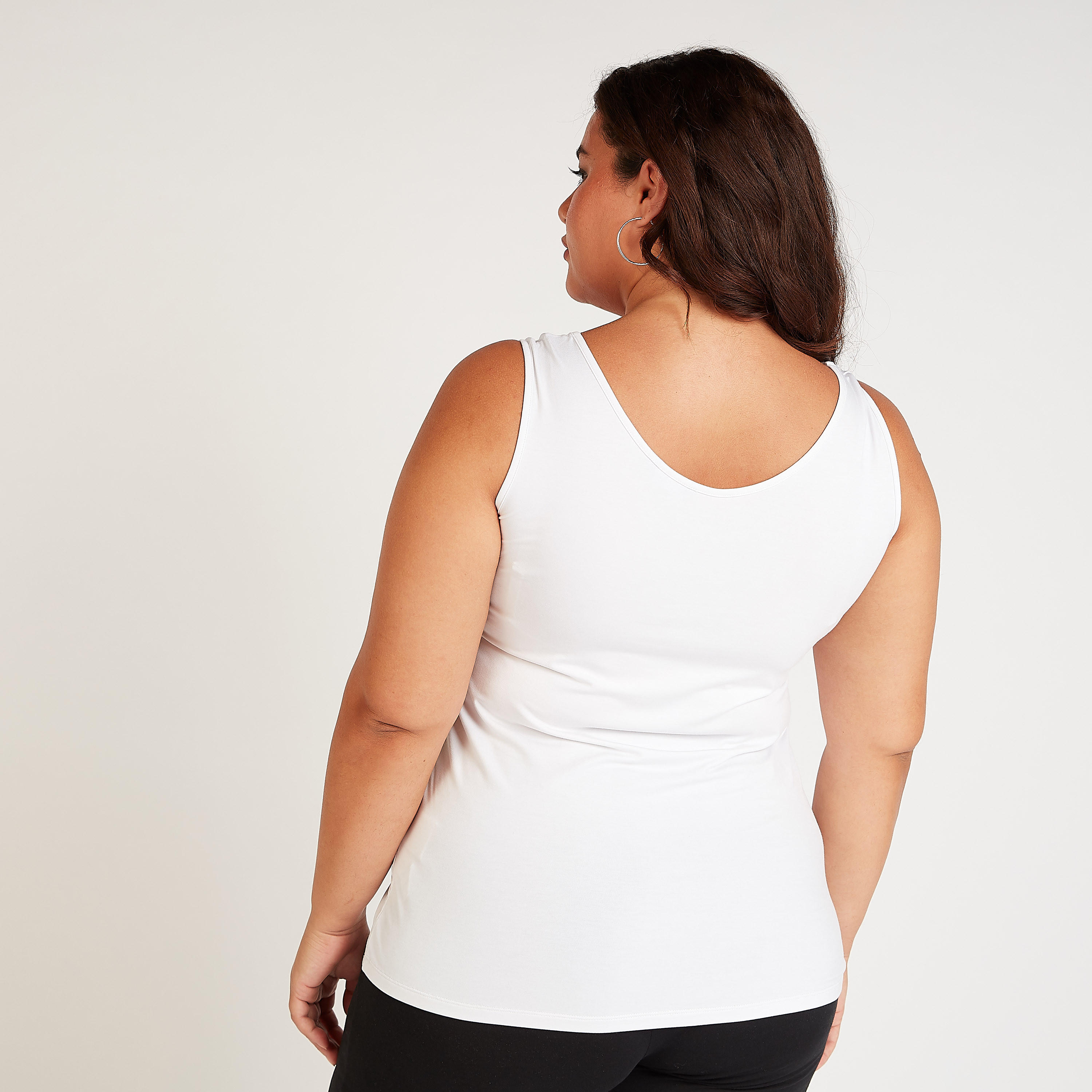 Sustainable Typographic Print Sleeveless Top with Scoop Neck-women-clothing-tshirts-image-4