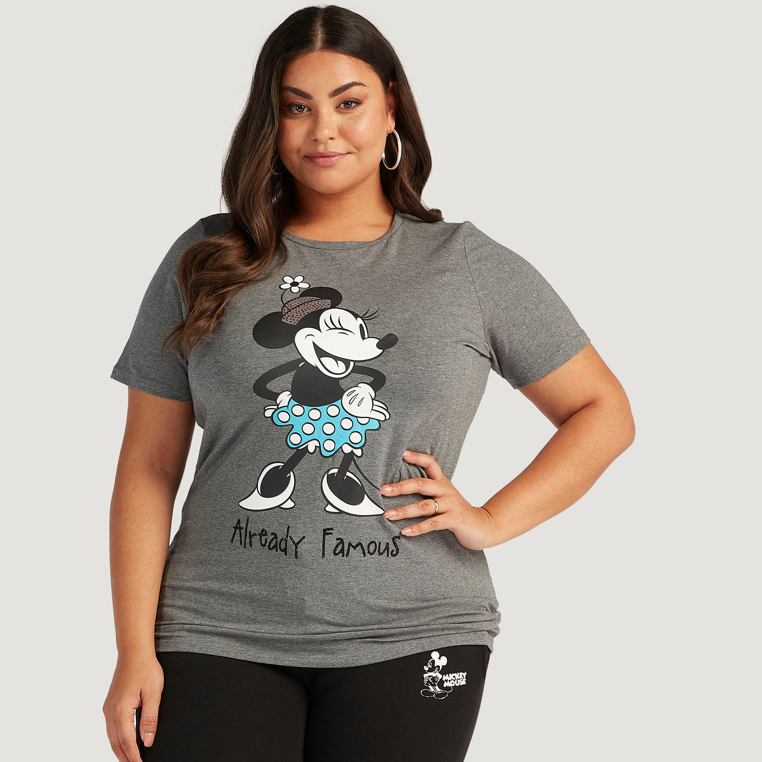 تيشيرت مستدام بياقة مستديرة وأكمام قصيرة وطبعات ميني ماوس-women-clothing-tshirts-image-1