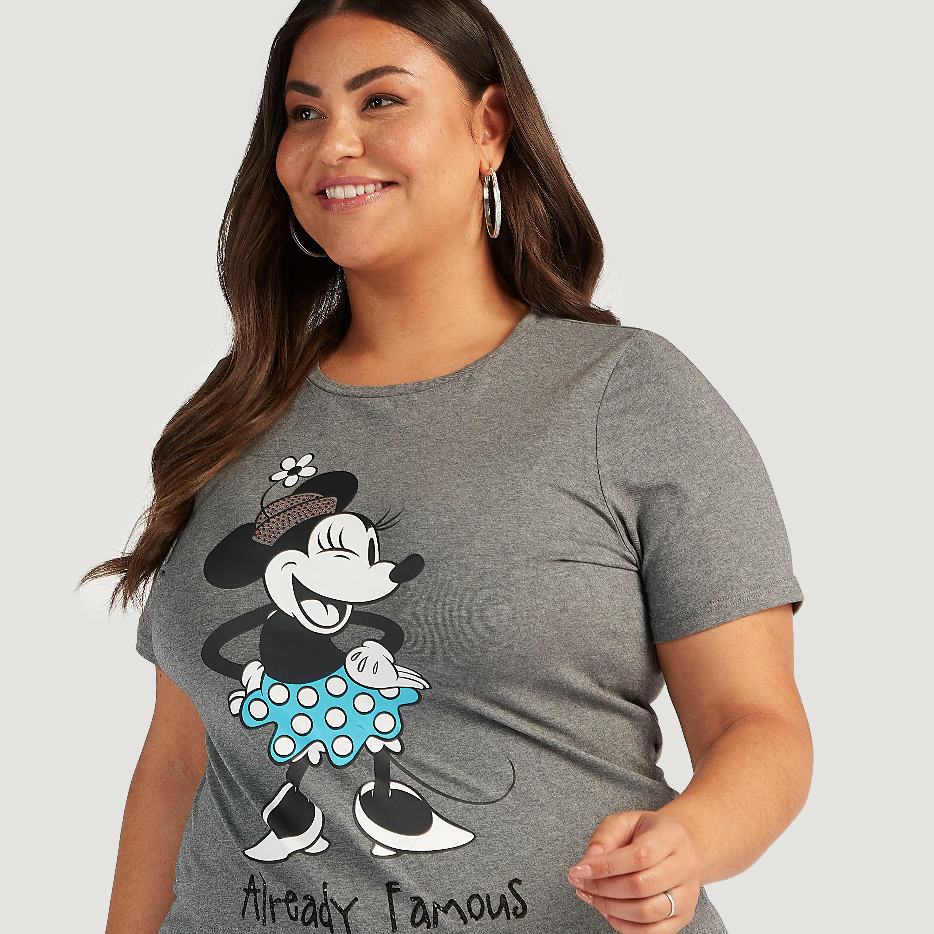 تيشيرت مستدام بياقة مستديرة وأكمام قصيرة وطبعات ميني ماوس-women-clothing-tshirts-image-3