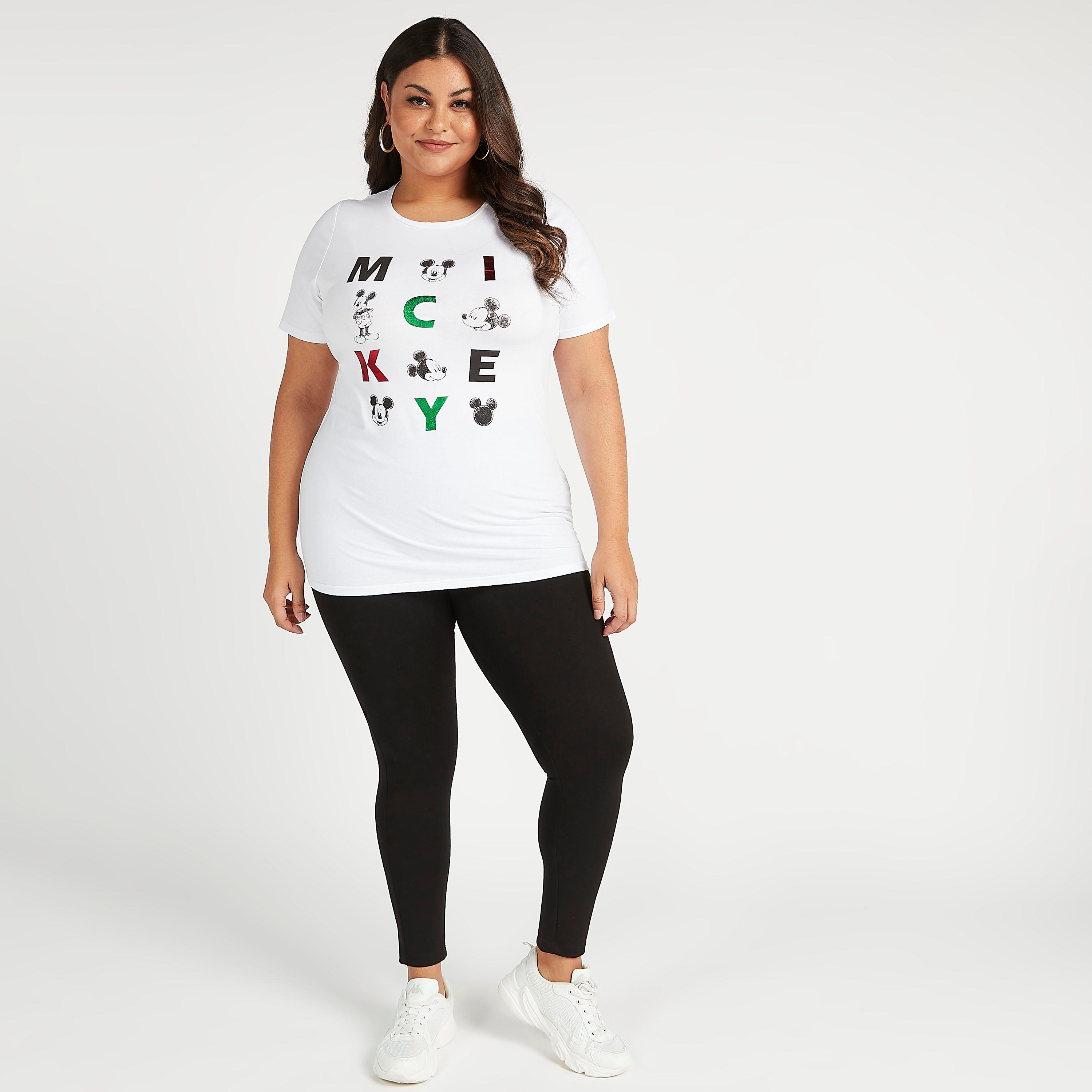 تيشيرت مستدام بياقة ضيّقة وأكمام قصيرة وطبعات ميكي ماوس-women-clothing-tshirts-image-2
