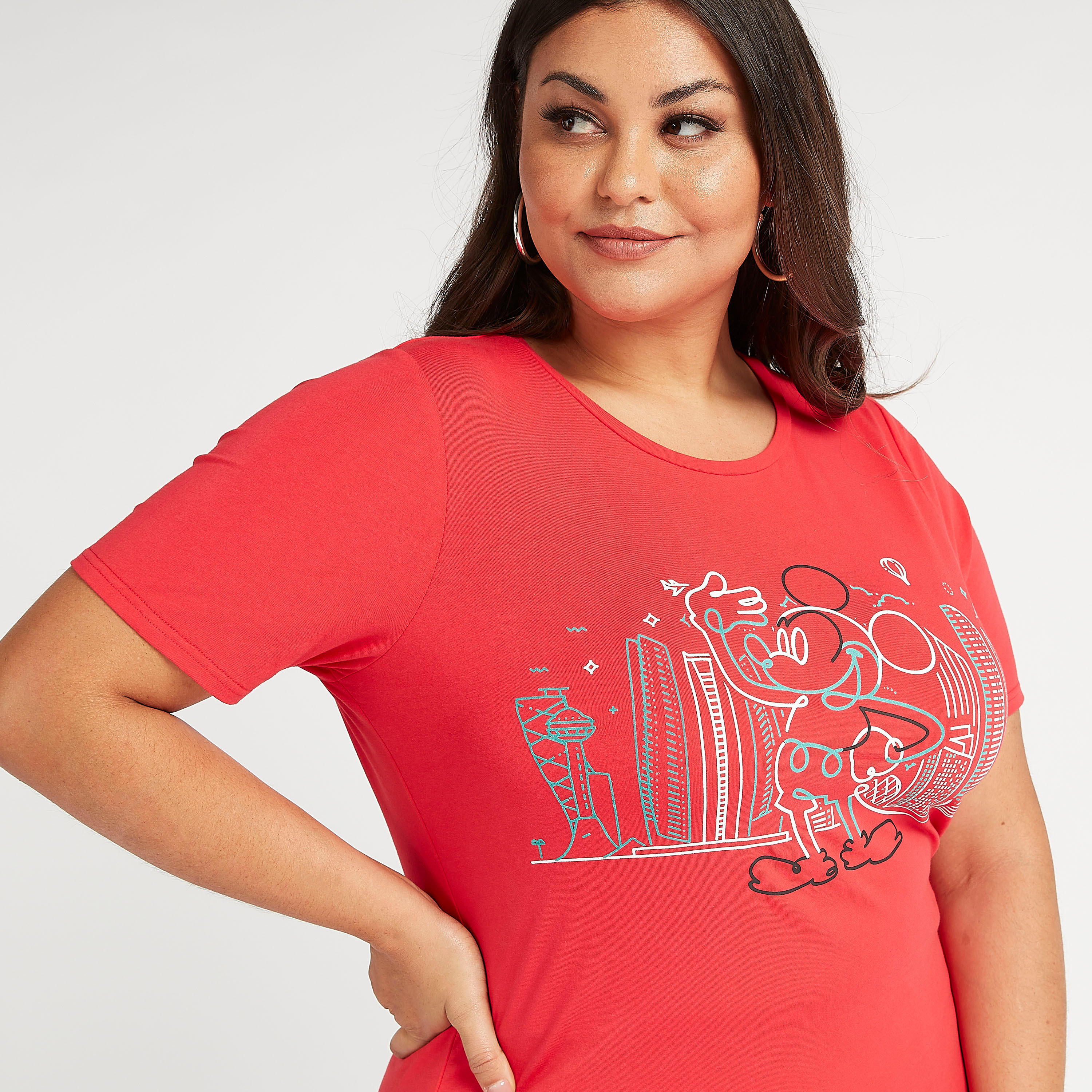 تيشيرت مستدام بأكمام قصيرة وطبعات ميني ماوس-women-clothing-tshirts-image-1