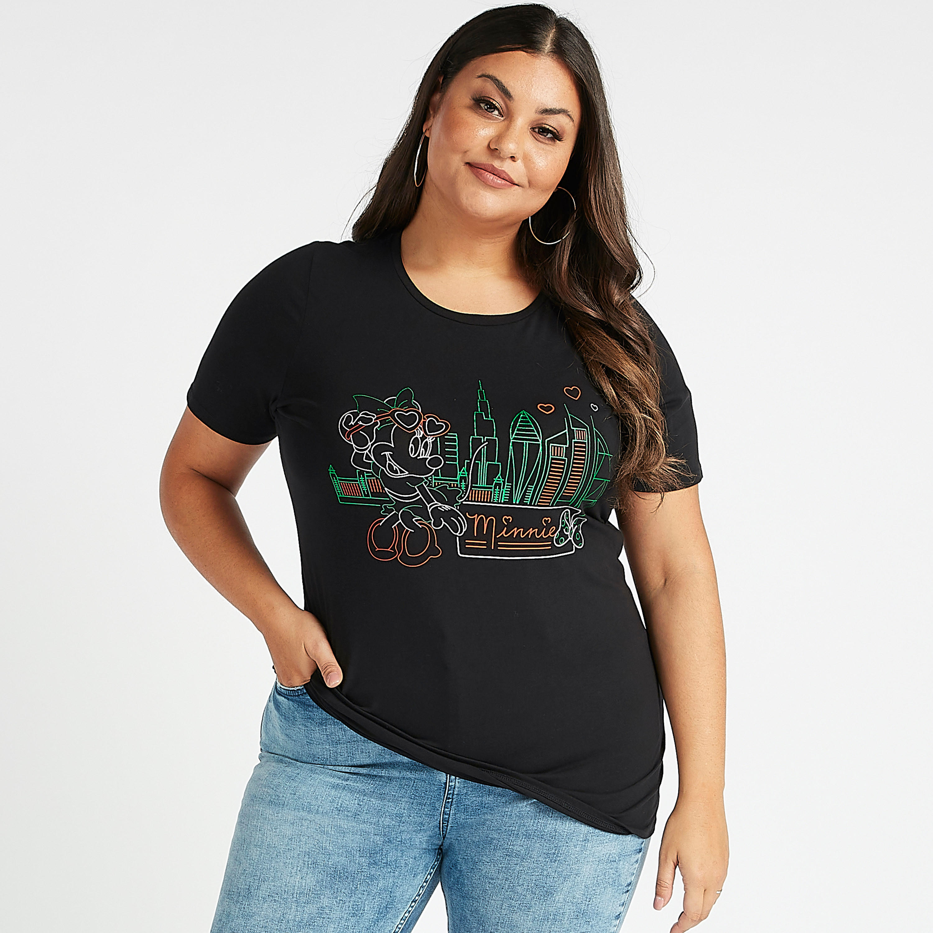 تيشيرت مستدام بياقة ضيّقة وأكمام قصيرة وطبعات ميني ماوس-women-clothing-tshirts-image-3