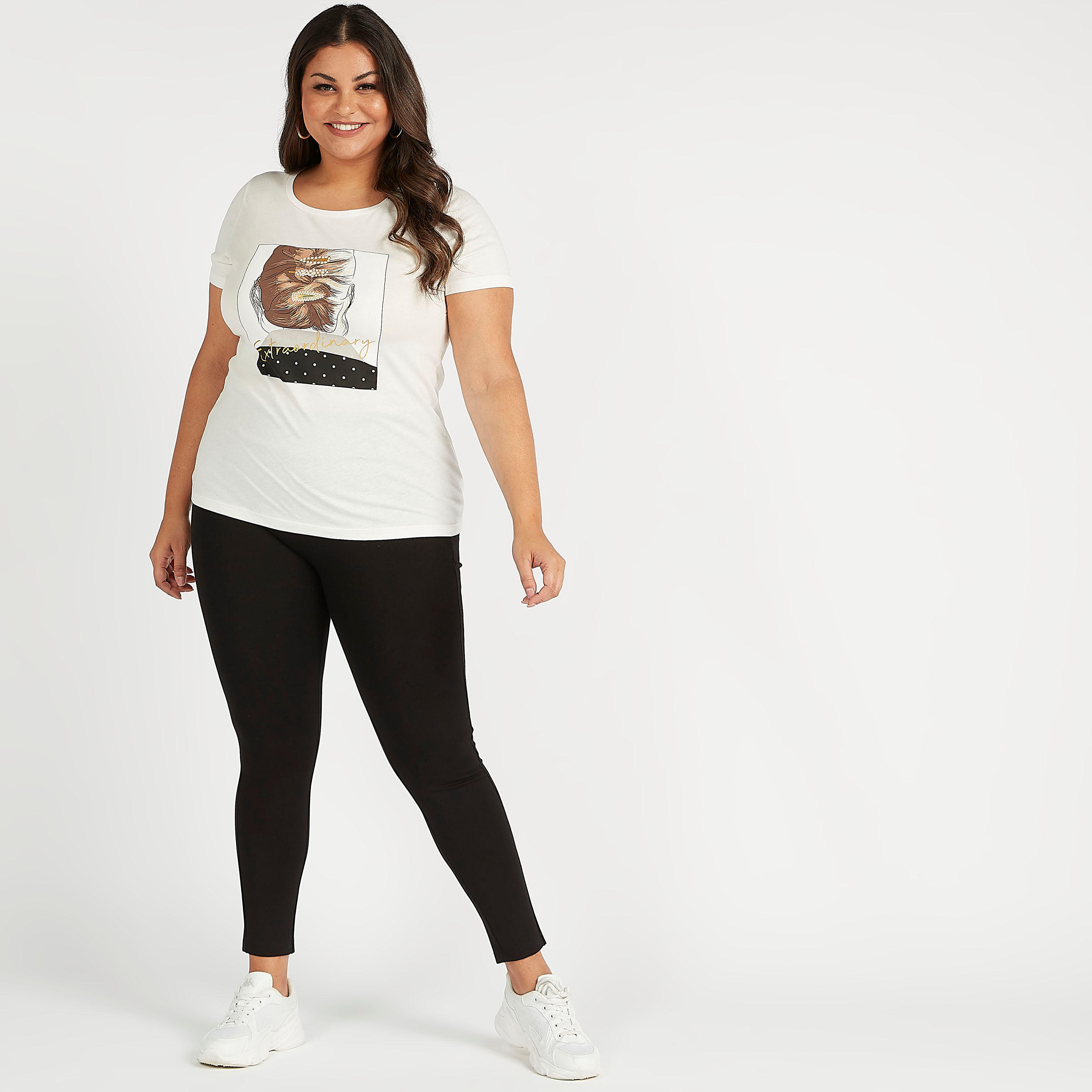 Sustainable Printed T-shirt with Round Neck and Short Sleeves-women-clothing-tshirts-image-1