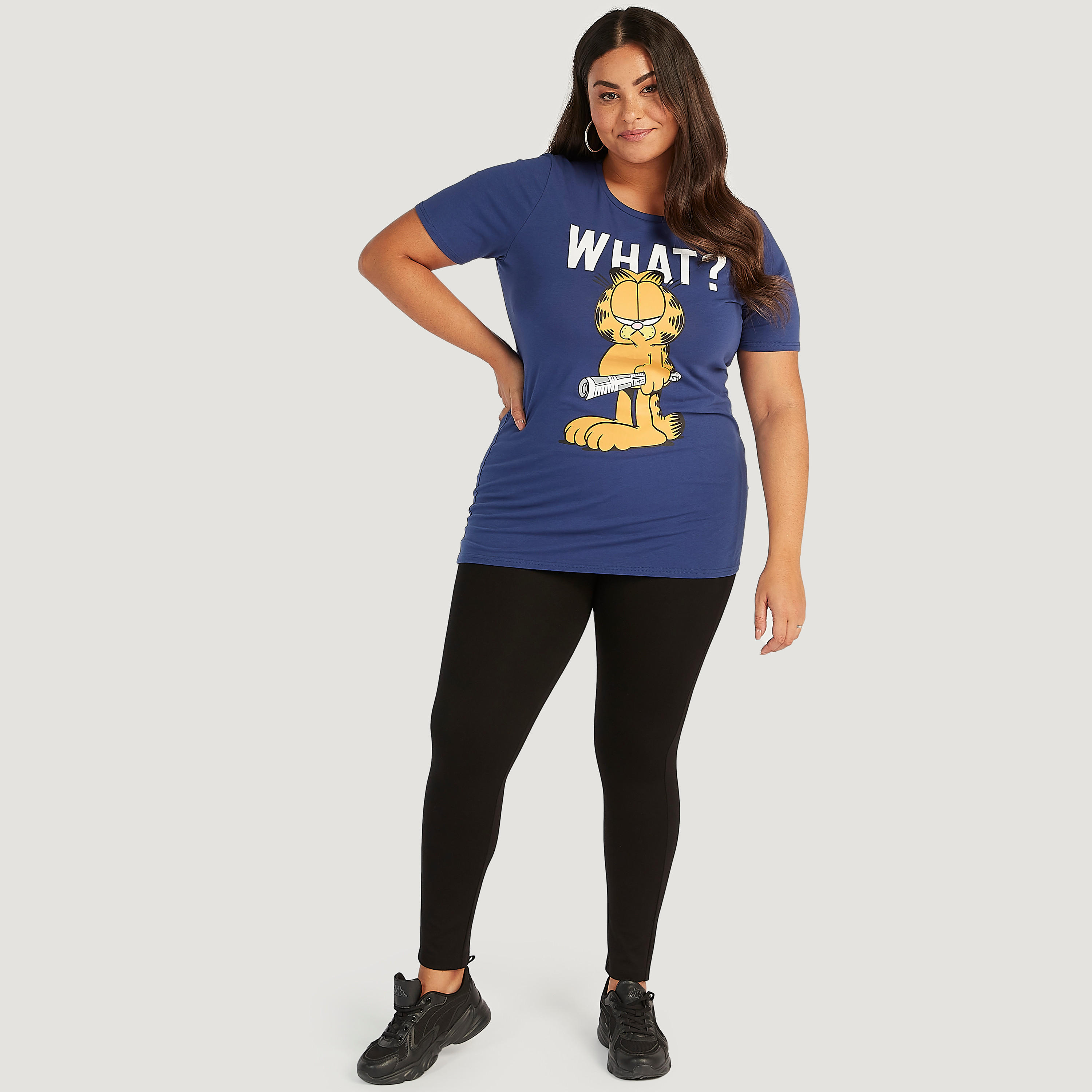 Printed Round Neck T-shirt with Short Sleeves-women-clothing-tshirts-image-2