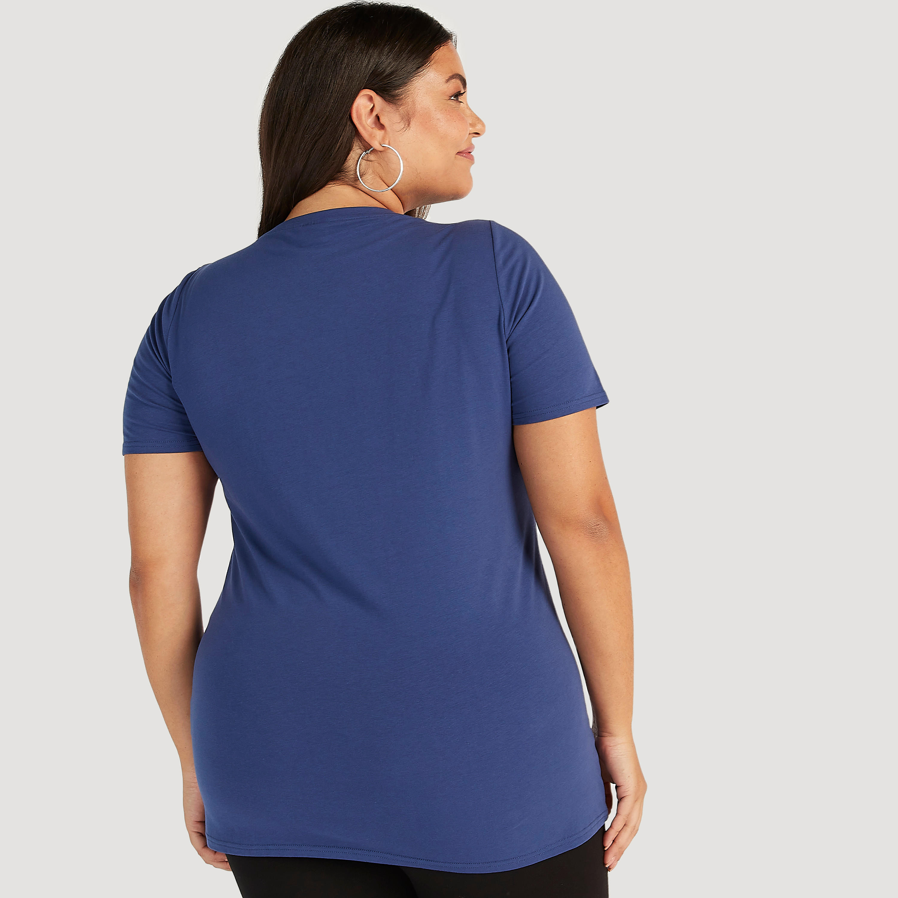 Printed Round Neck T-shirt with Short Sleeves-women-clothing-tshirts-image-4