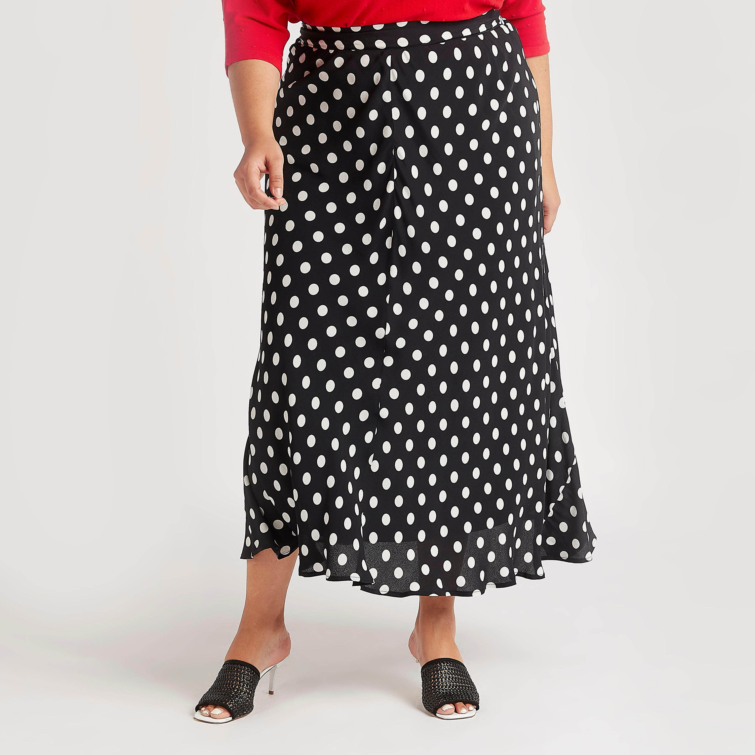 تنّورة ميدي إيه لاين بطبعات منقّطة-women-clothing-bottoms-skirts-image-4