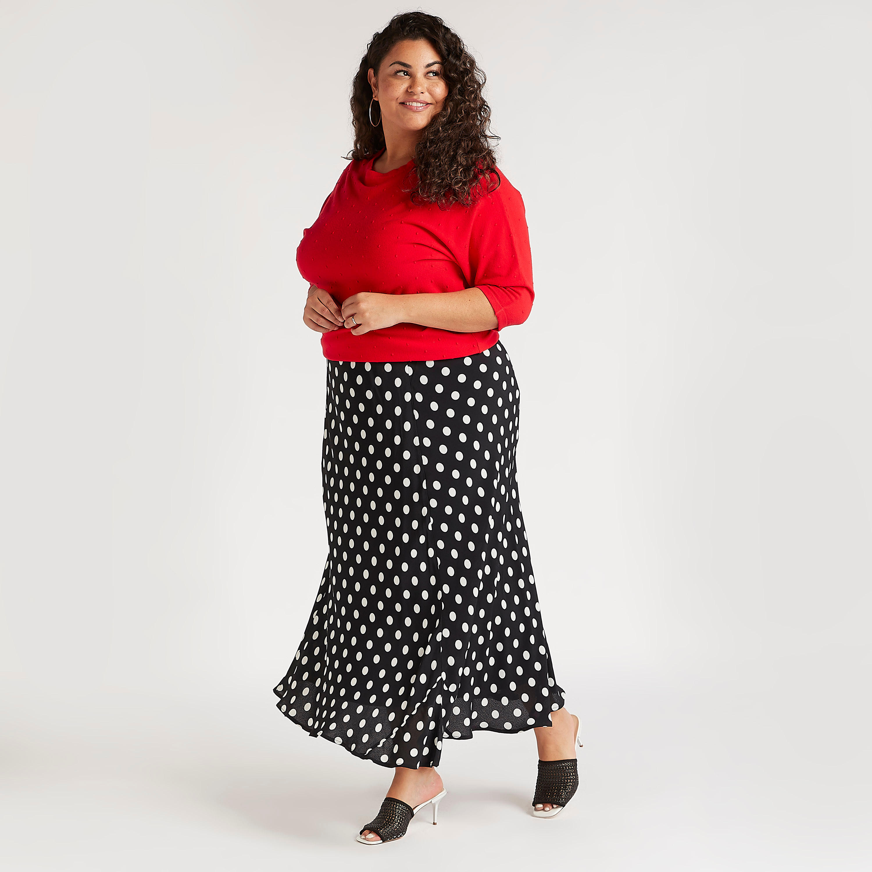 تنّورة ميدي إيه لاين بطبعات منقّطة-women-clothing-bottoms-skirts-image-3