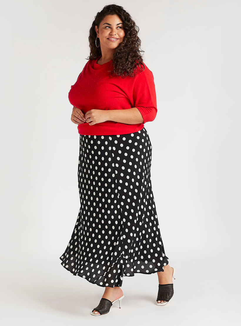 تنّورة ميدي إيه لاين بطبعات منقّطة-women-clothing-bottoms-skirts-image-3
