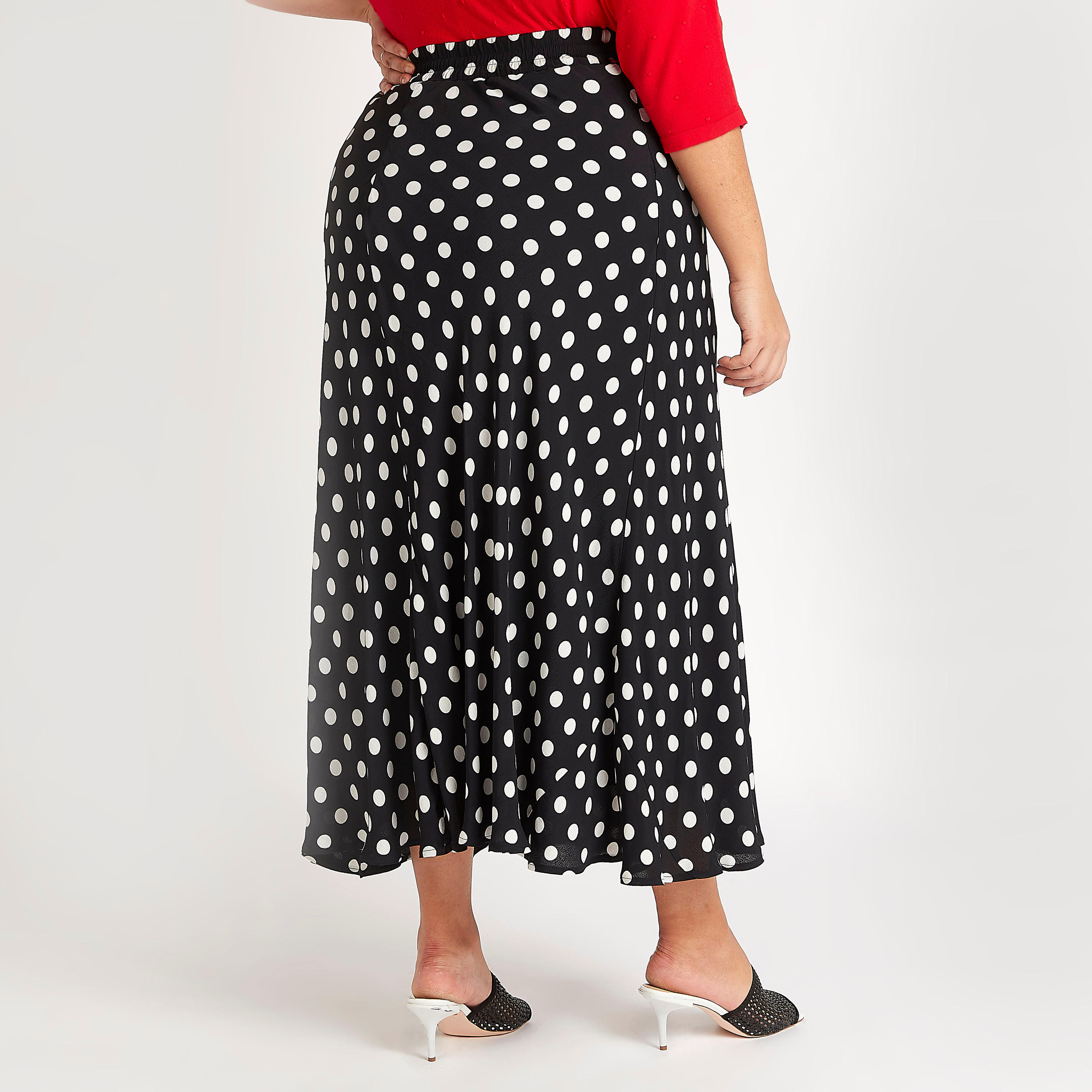 تنّورة ميدي إيه لاين بطبعات منقّطة-women-clothing-bottoms-skirts-image-1