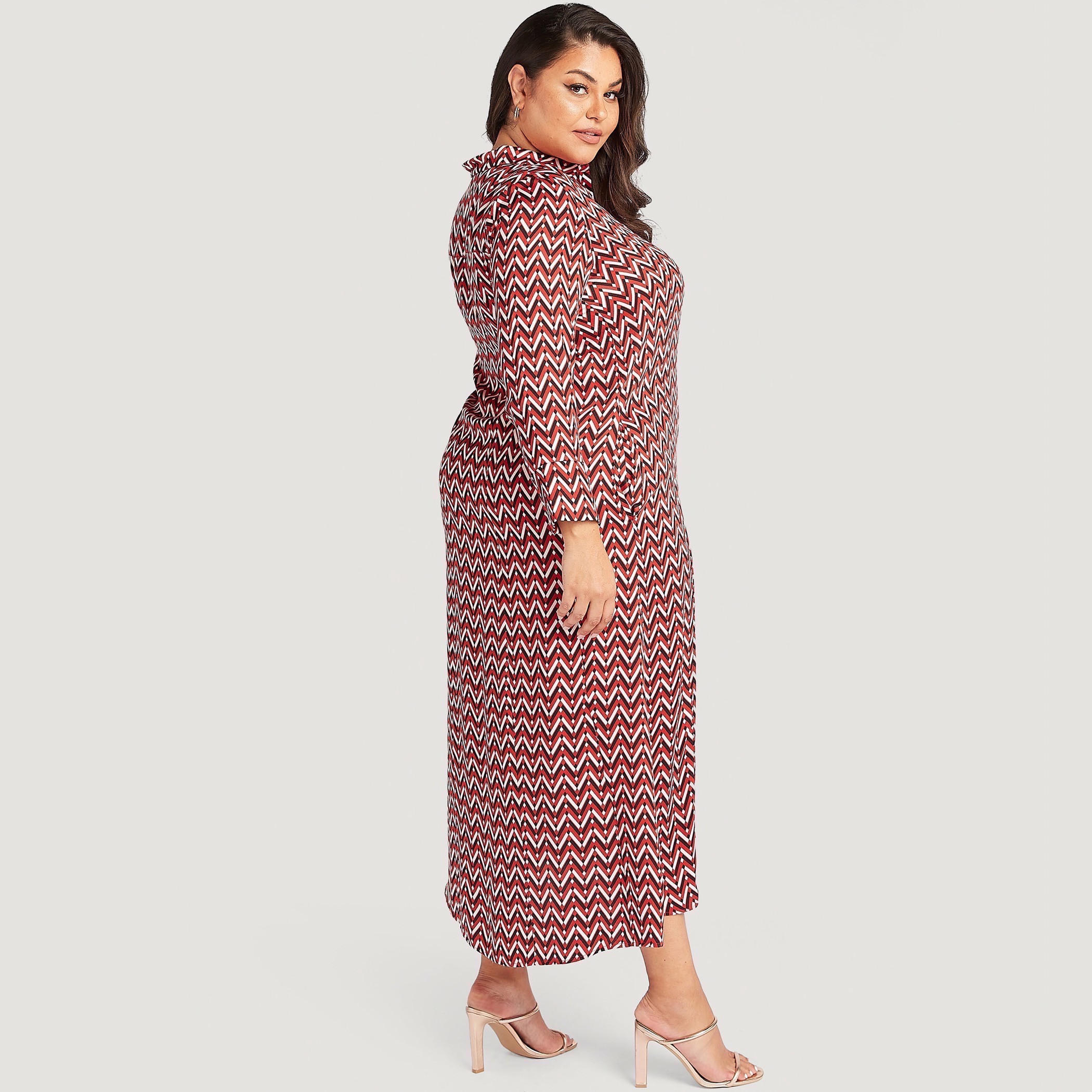 فستان ميدي إيه لاين بجيوب وأكمام طويلة-women-clothing-dresses-image-4