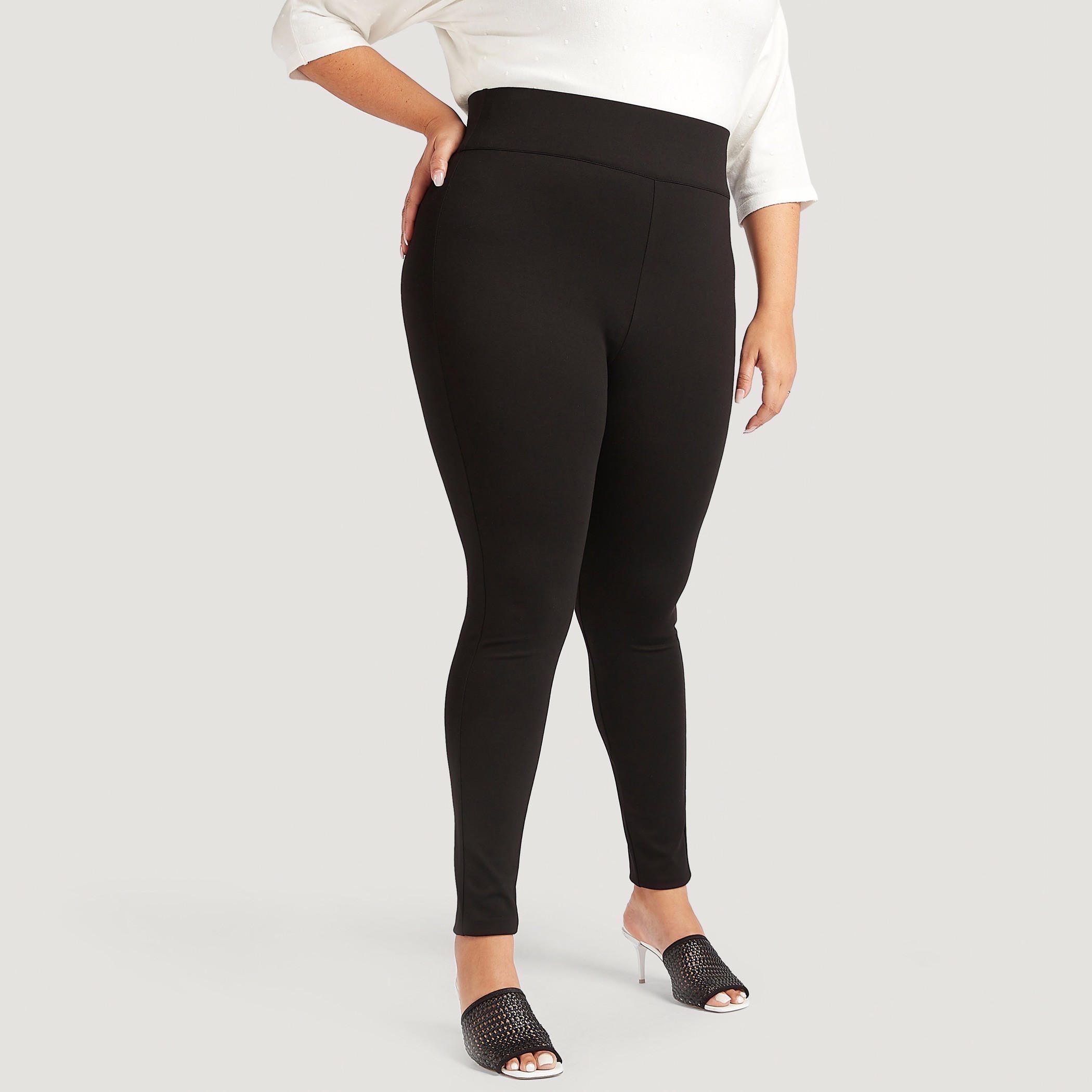 بنطلون ليقنز سادة بخصر مطّاطي-women-clothing-bottoms-leggings-image-1