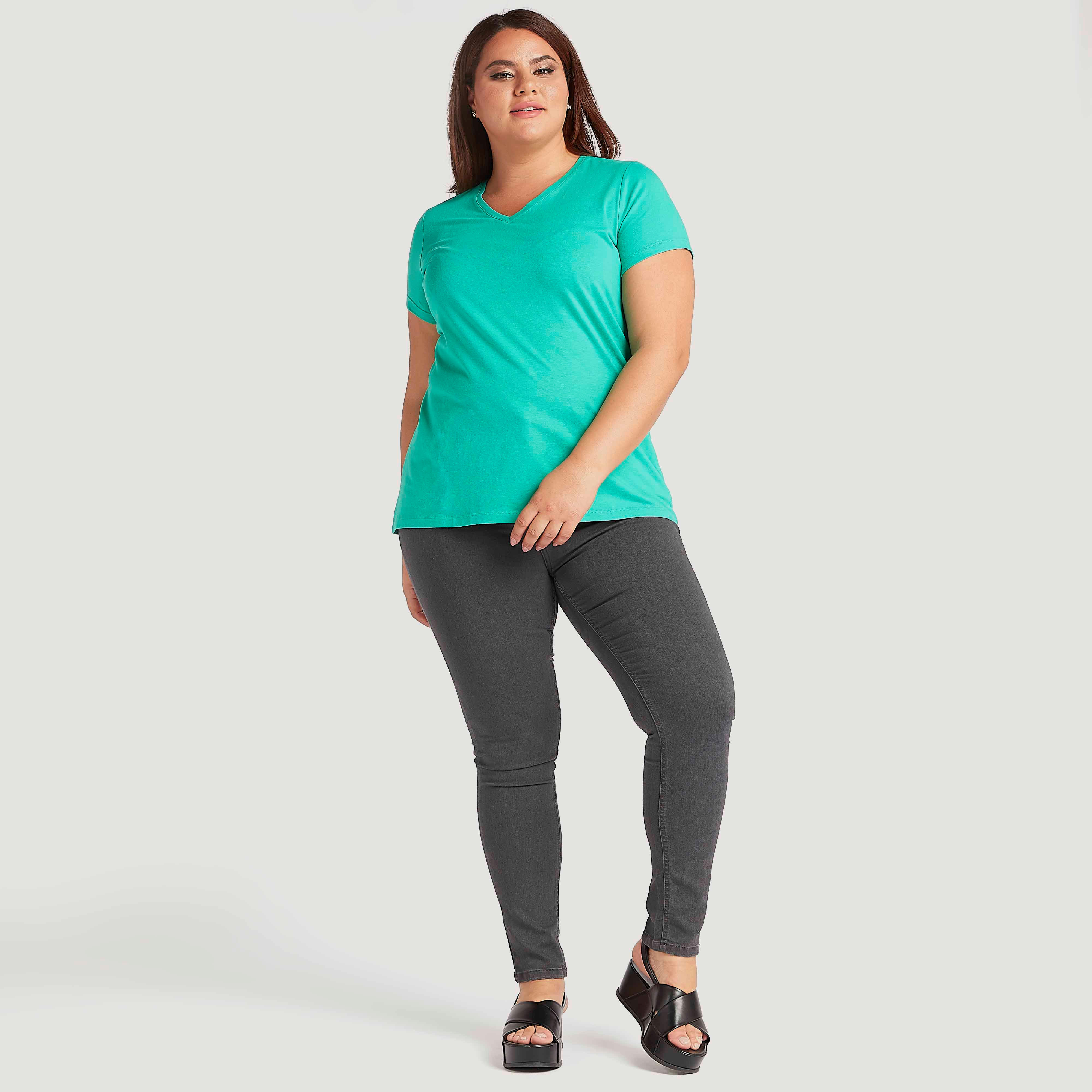 بنطلون جينز دينم سادة سكيني فيت بزرإغلاق-women-clothing-bottoms-jeans-image-4
