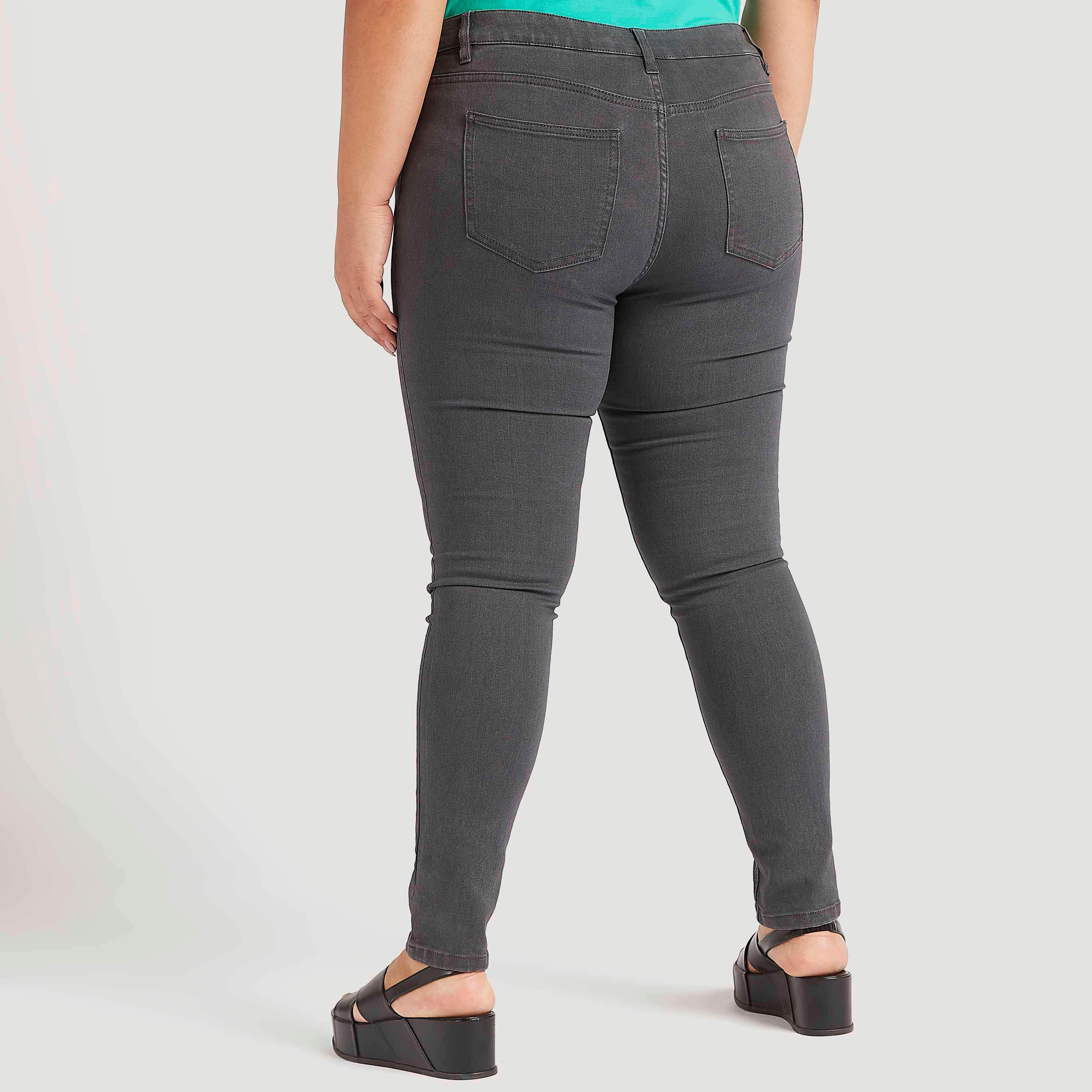 بنطلون جينز دينم سادة سكيني فيت بزرإغلاق-women-clothing-bottoms-jeans-image-2