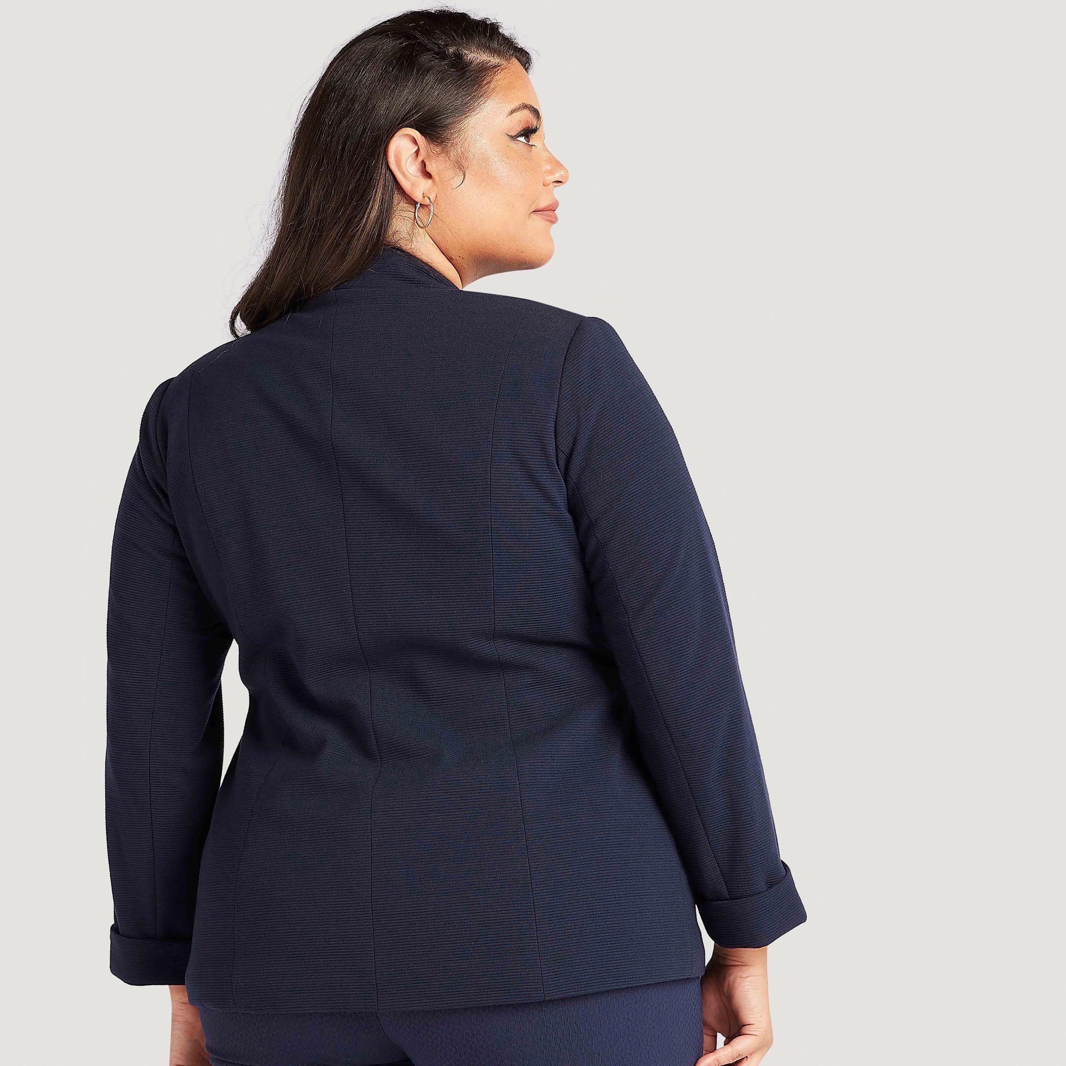 Textured Lightweight Blazer with Notched Lapel Collar-women-clothing-coatsandjackets-blazers-image-5