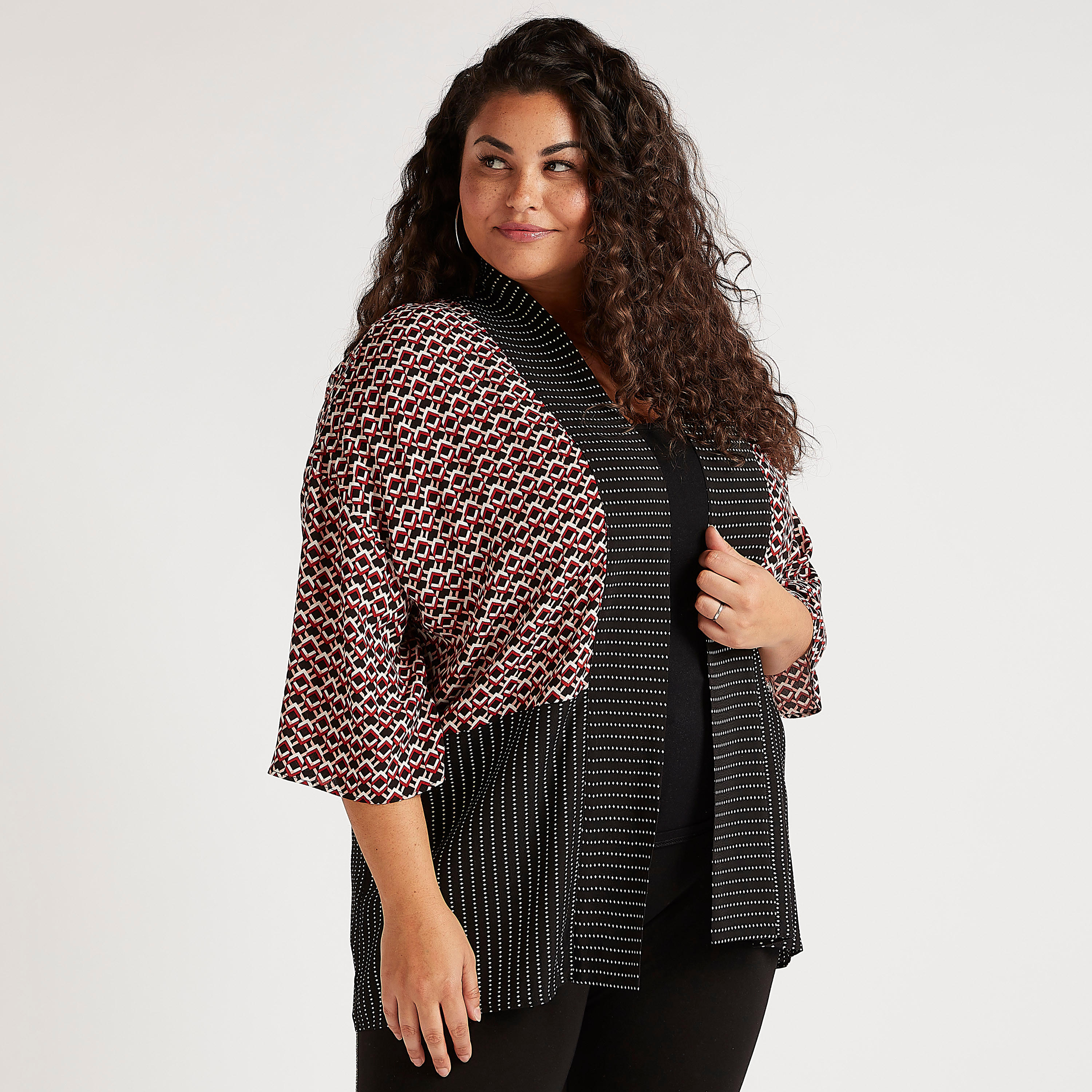 سترة بطبعات وأكمام 3/4-women-winterwear-cardigansandjumpers-cardigans-image-1