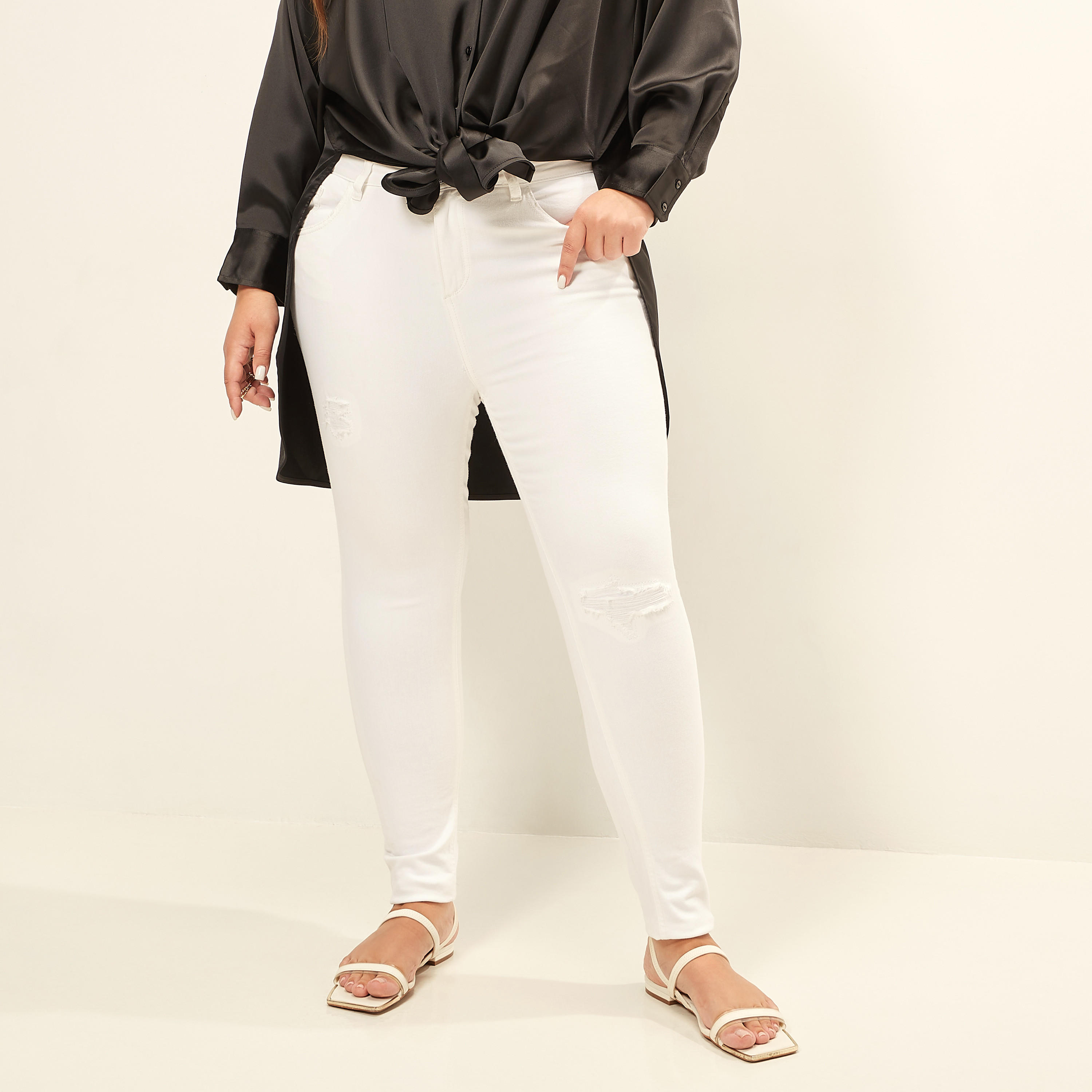 Skinny Fit Distressed Mid-Rise Jeans-women-clothing-bottoms-jeans-image-1