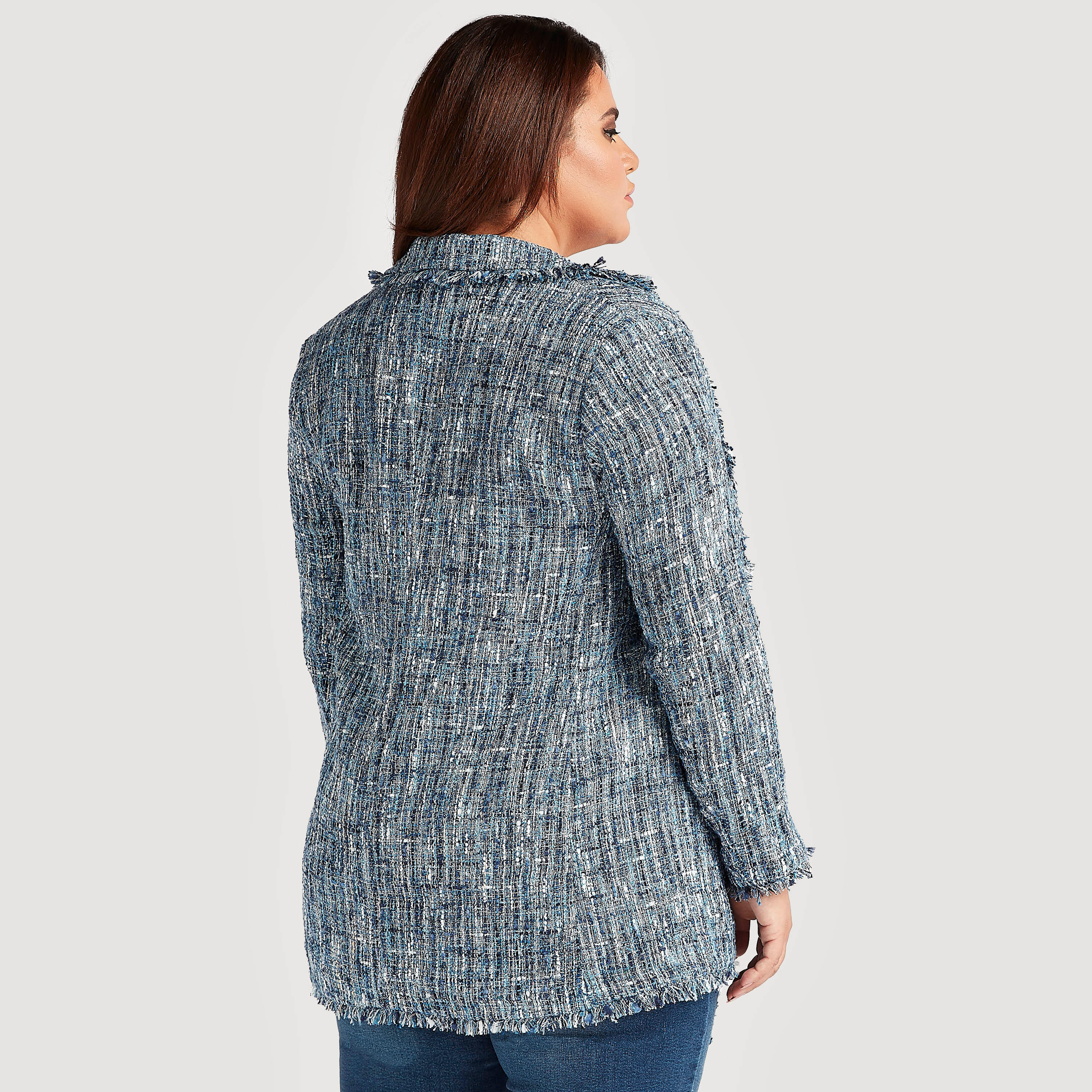 جاكيت خفيف بارز الملمس بأكمام طويلة وجيوب بطيّة-women-winterwear-coatsandjackets-jackets-image-2