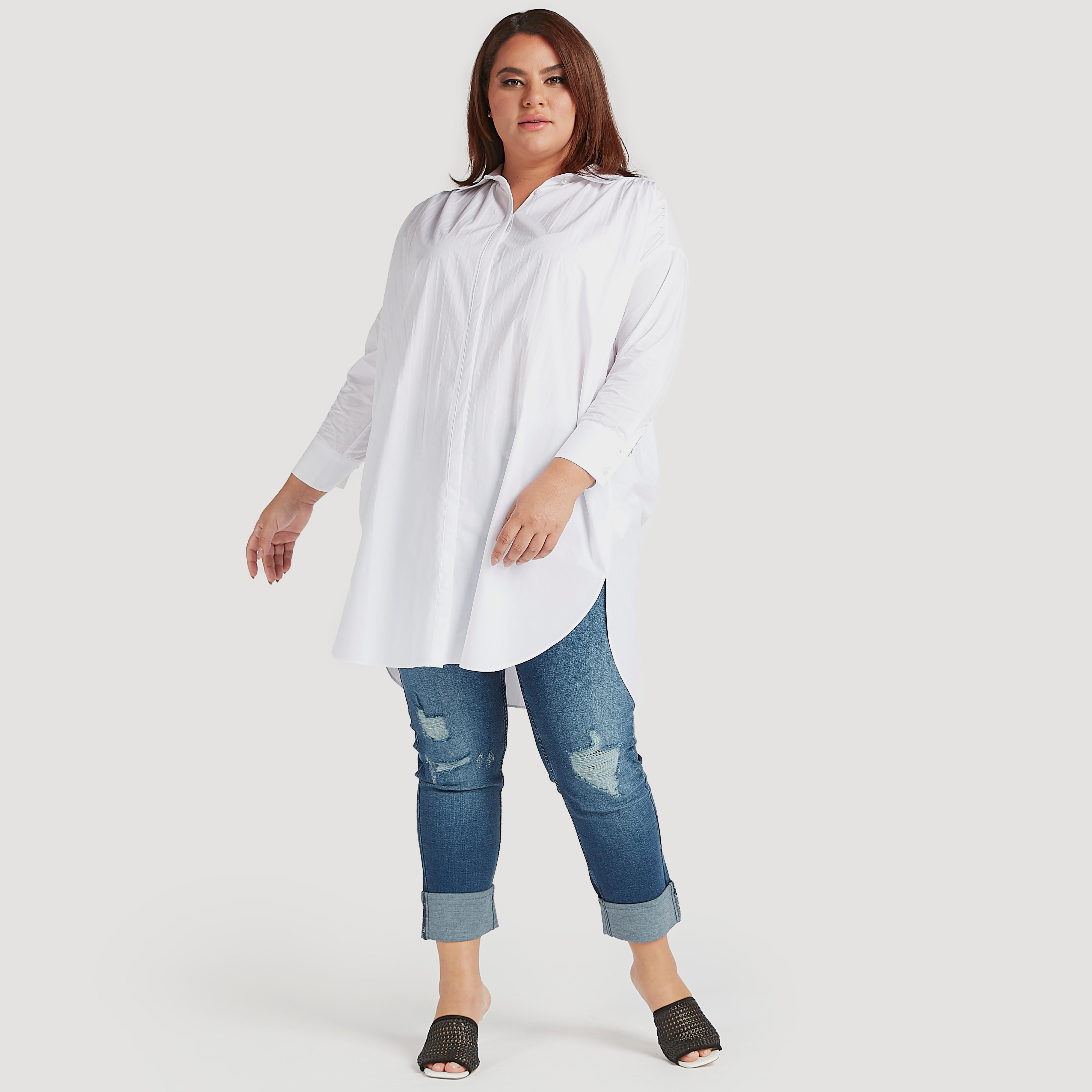 قميص طويل بزر علوي وأكمام طويلة وياقة عادية-women-clothing-shirtsandblouses-blouses-image-4
