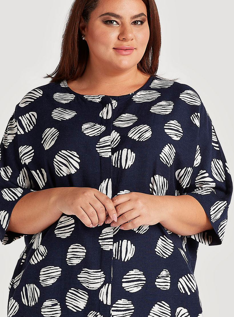 تونيك بياقة مستديرة وأكمام 3/4 وطبعات-women-clothing-shirtsandblouses-blouses-image-3