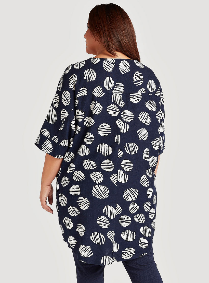 تونيك بياقة مستديرة وأكمام 3/4 وطبعات-women-clothing-shirtsandblouses-blouses-image-2