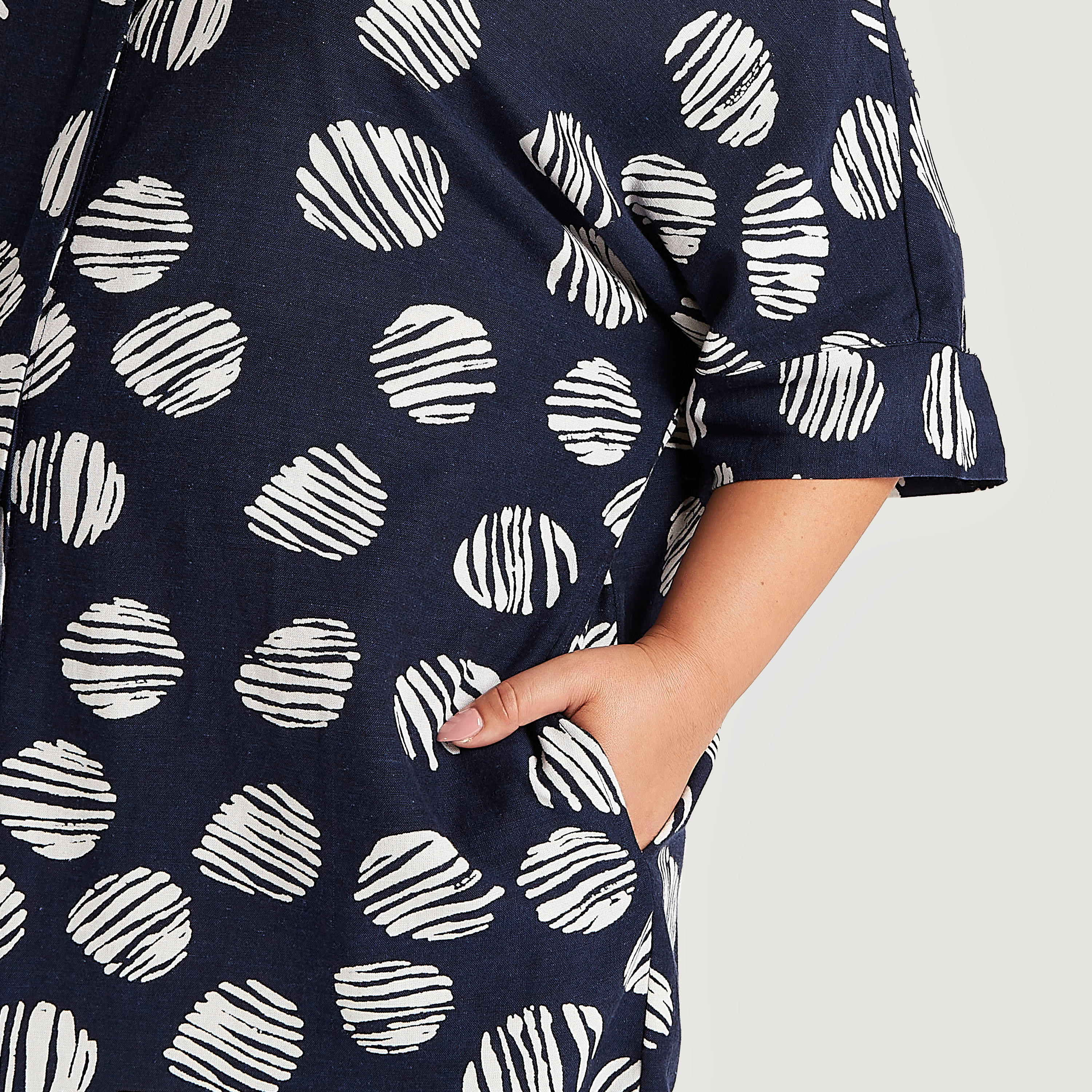 تونيك بياقة مستديرة وأكمام 3/4 وطبعات-women-clothing-shirtsandblouses-blouses-image-1